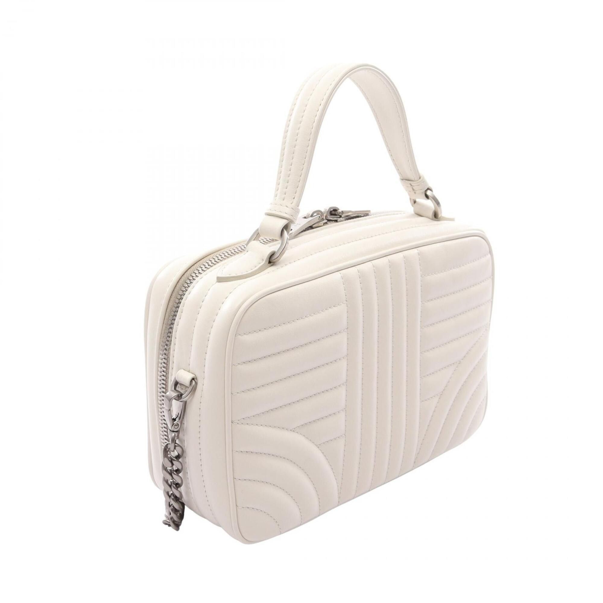 Prada Prada Diagram 2-Way Handbag, Leather, Women's, White Size ONE SIZE - 2 Thumbnail