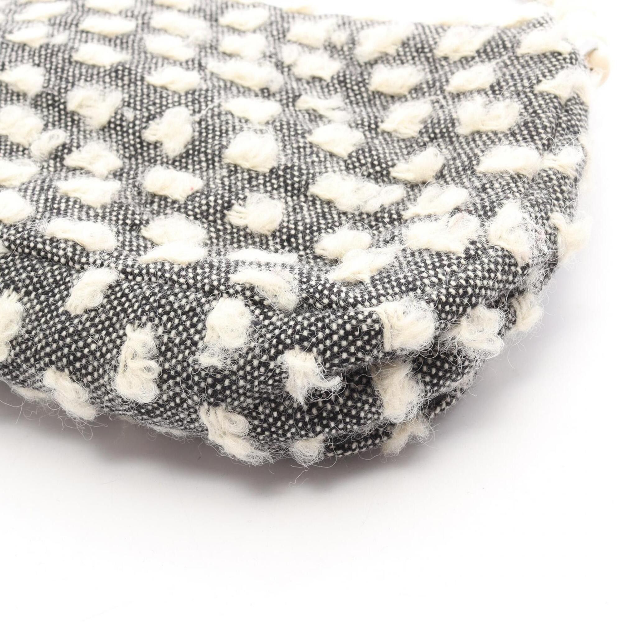 Dior Christian Dior Dior Maris Pearl Shoulder Bag/Handbag, Wool Leather, Women's, White/Black Size ONE SIZE - 6 Thumbnail