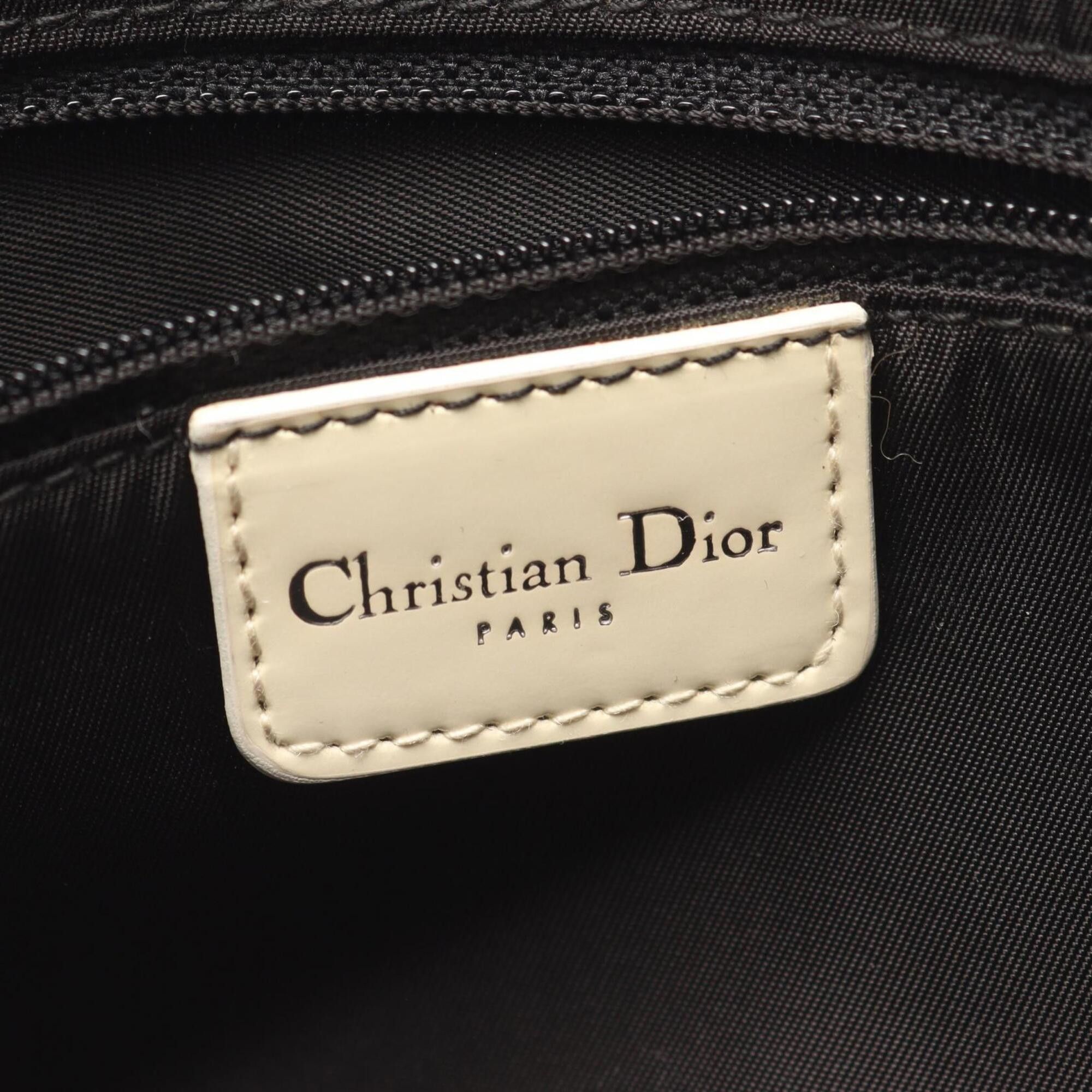 Dior Christian Dior Dior Maris Pearl Shoulder Bag/Handbag, Wool Leather, Women's, White/Black Size ONE SIZE - 4 Thumbnail