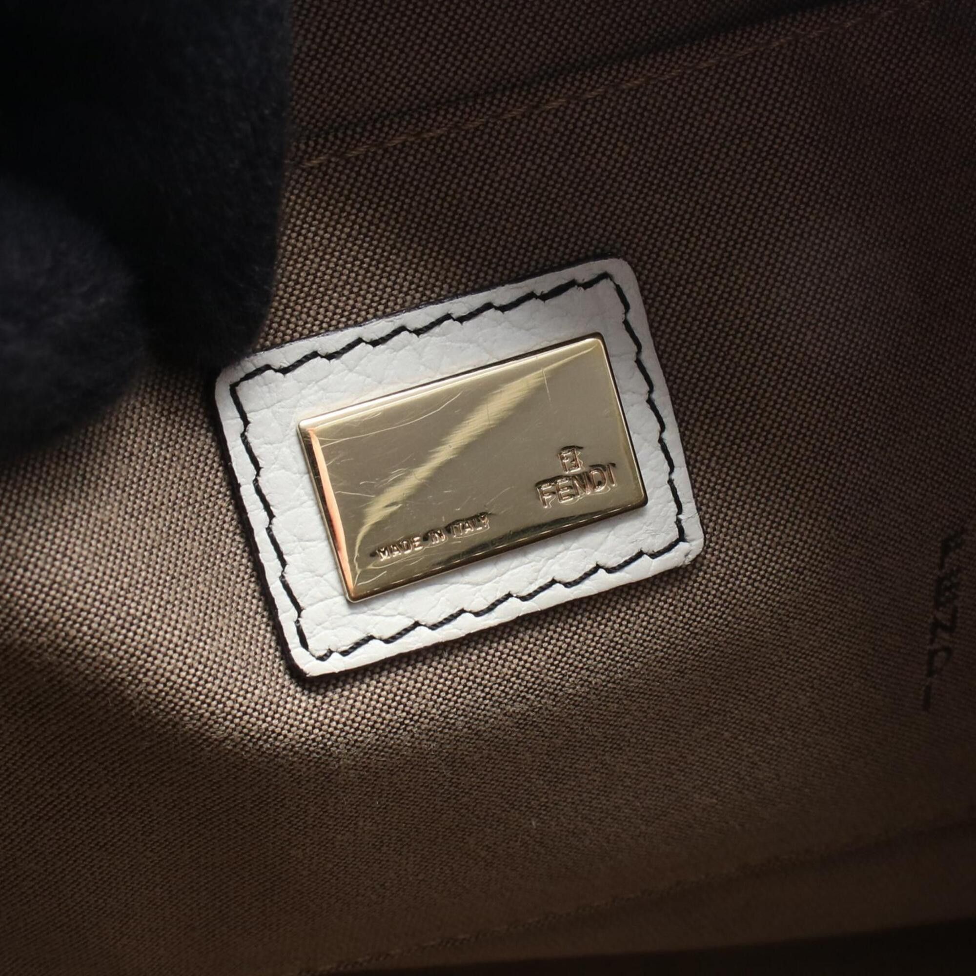 Fendi Fendi Zucchino Shoulder Bag/Handbag, Canvas/Leather, Women's, Black, Gray, White Size ONE SIZE - 4 Thumbnail