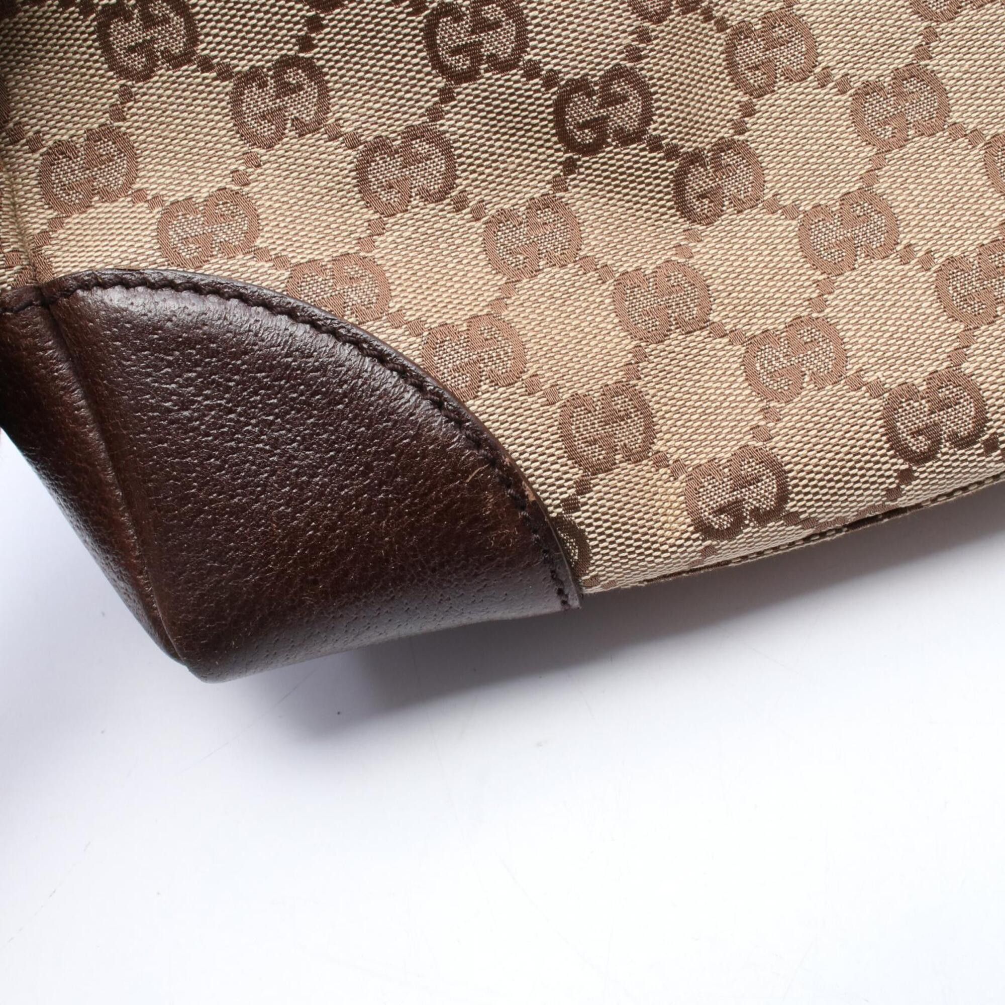 Gucci Gucci GG Canvas Shoulder Bag/Handbag, and Leather, Men's/Women's, Beige/Brown, 110054 Size ONE SIZE - 8 Thumbnail