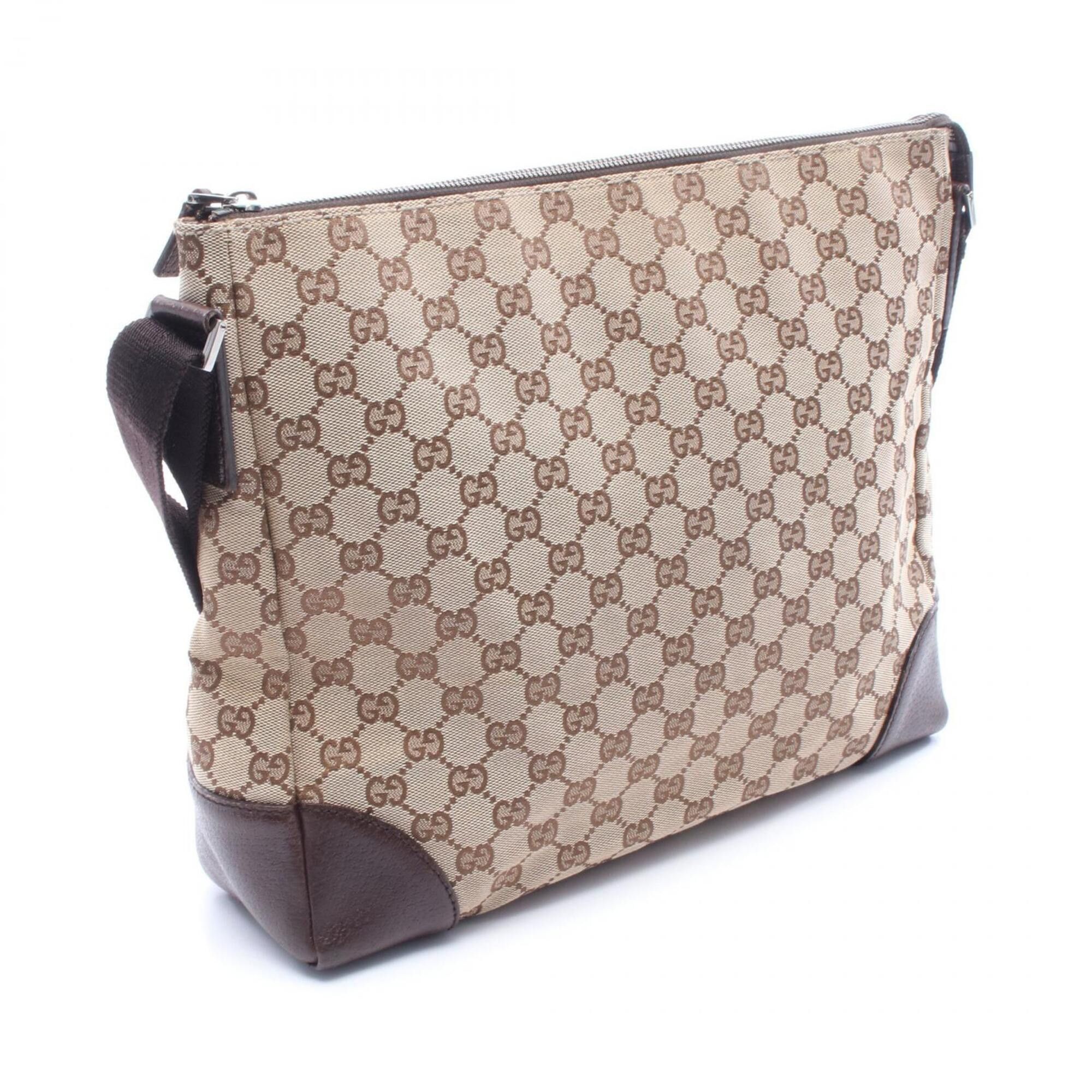 Gucci Gucci GG Canvas Shoulder Bag/Handbag, and Leather, Men's/Women's, Beige/Brown, 110054 Size ONE SIZE - 2 Thumbnail