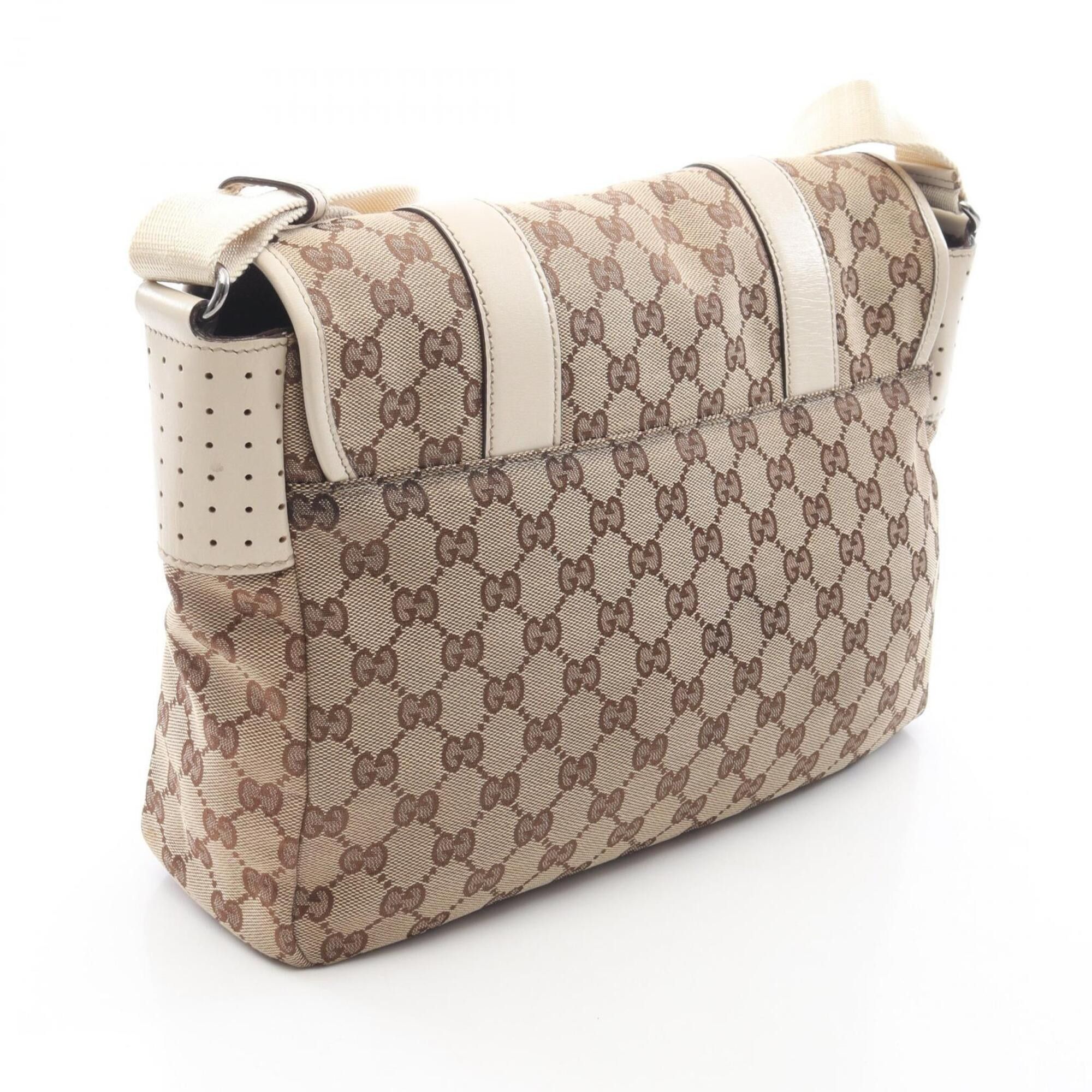Gucci Gucci GG Canvas Shoulder Bag/Handbag, and Leather, Men's/Women's, Beige/Ivory, 145859 Size ONE SIZE - 2 Thumbnail