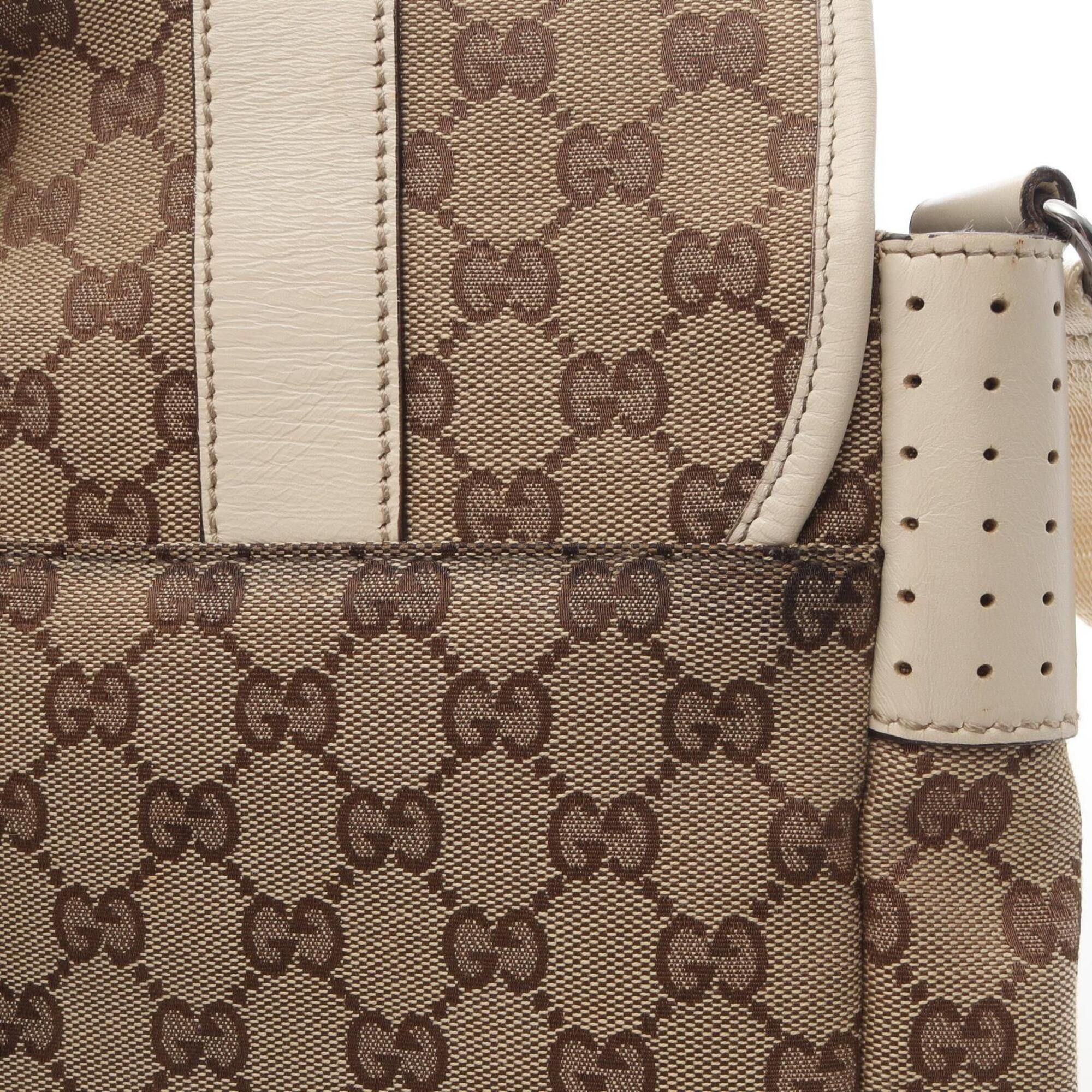Gucci Gucci GG Canvas Shoulder Bag/Handbag, and Leather, Men's/Women's, Beige/Ivory, 145859 Size ONE SIZE - 13 Thumbnail