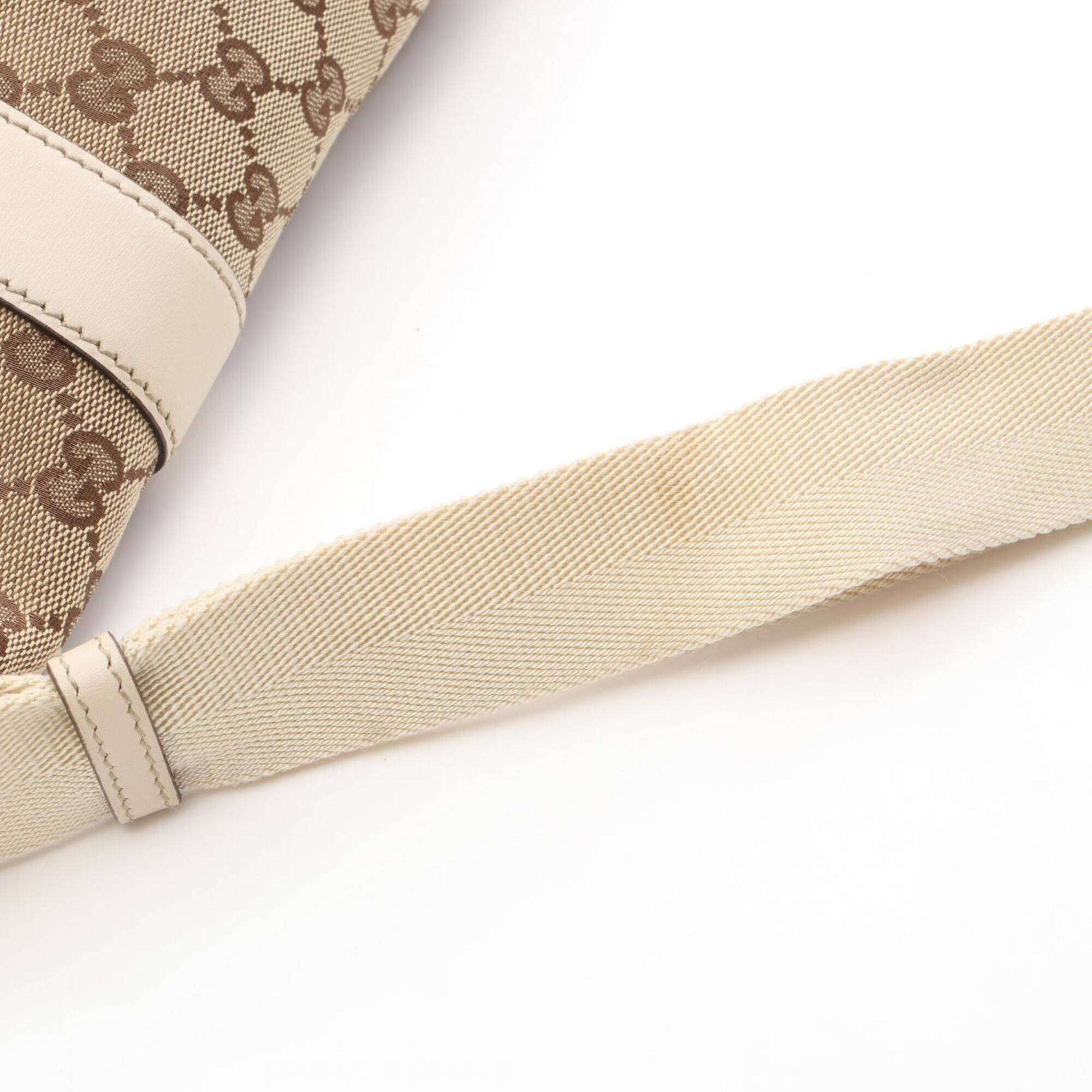 Gucci Gucci GG Canvas Shoulder Bag/Handbag, and Leather, Men's/Women's, Beige/Ivory, 145859 Size ONE SIZE - 5 Thumbnail