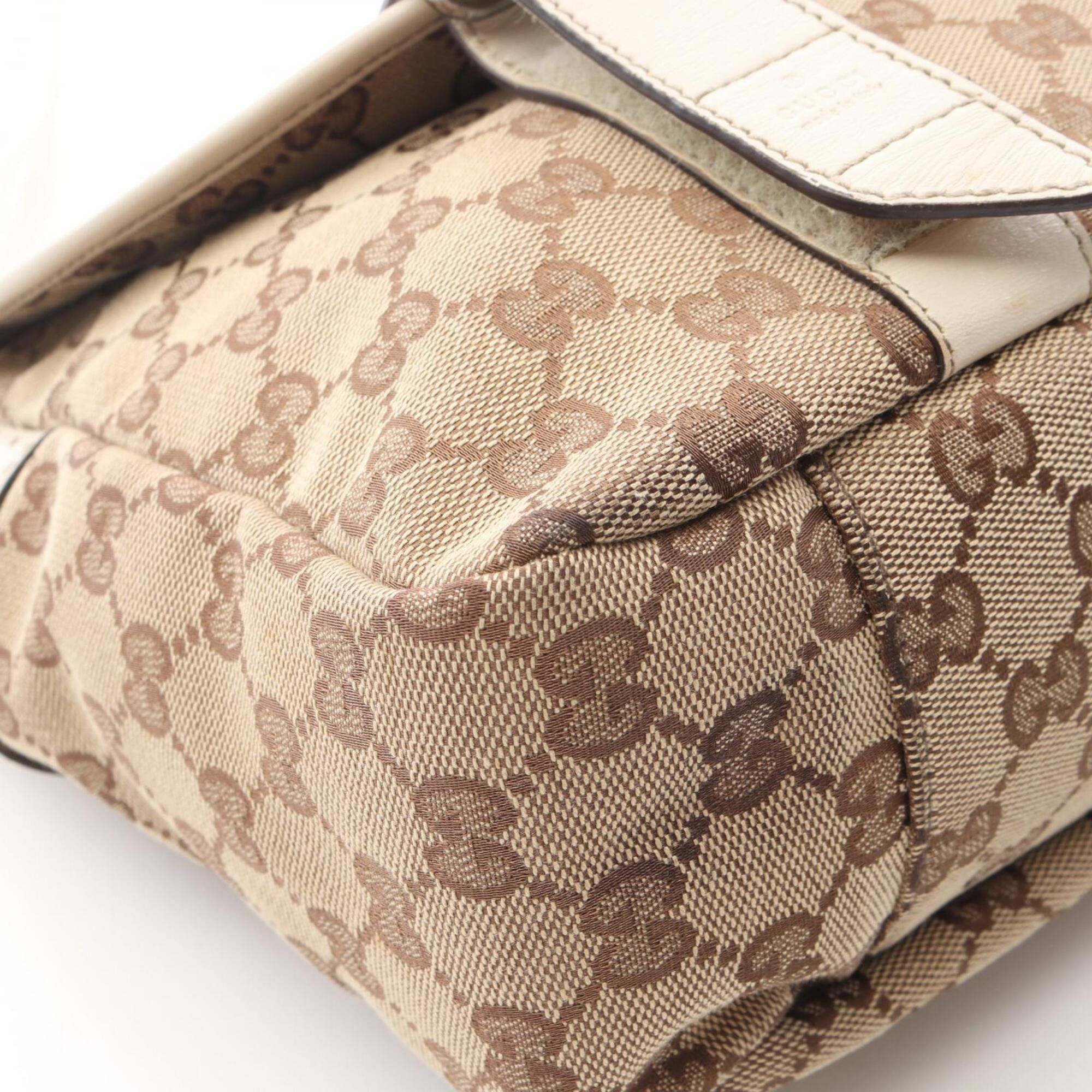 Gucci Gucci GG Canvas Shoulder Bag/Handbag, and Leather, Men's/Women's, Beige/Ivory, 145859 Size ONE SIZE - 8 Thumbnail