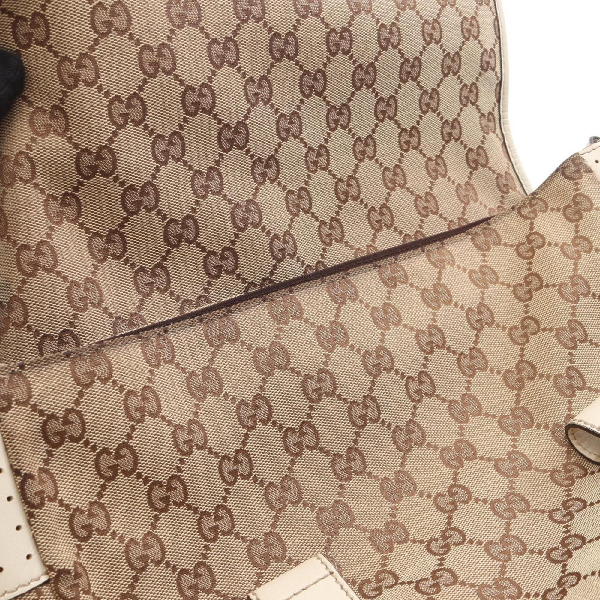 Gucci Gucci GG Canvas Shoulder Bag/Handbag, and Leather, Men's/Women's, Beige/Ivory, 145859 Size ONE SIZE - 14 Thumbnail