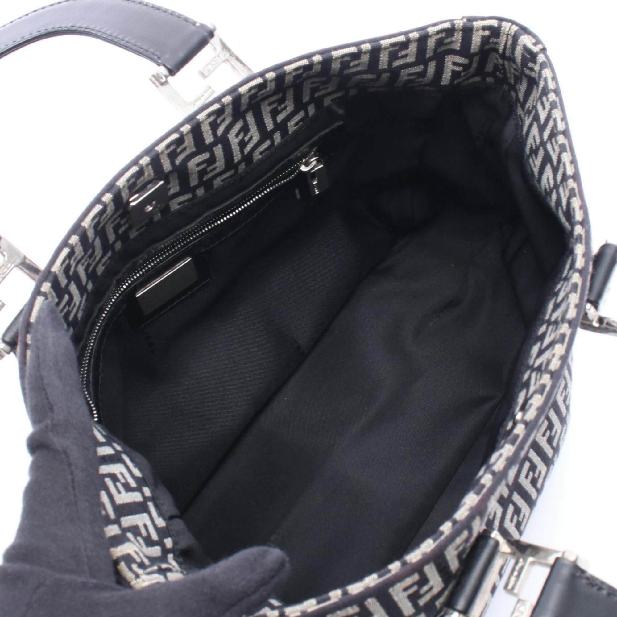 Fendi Fendi Zucca Tote Bag Handbag Canvas Leather Women's Black/Gray Size ONE SIZE - 3 Thumbnail