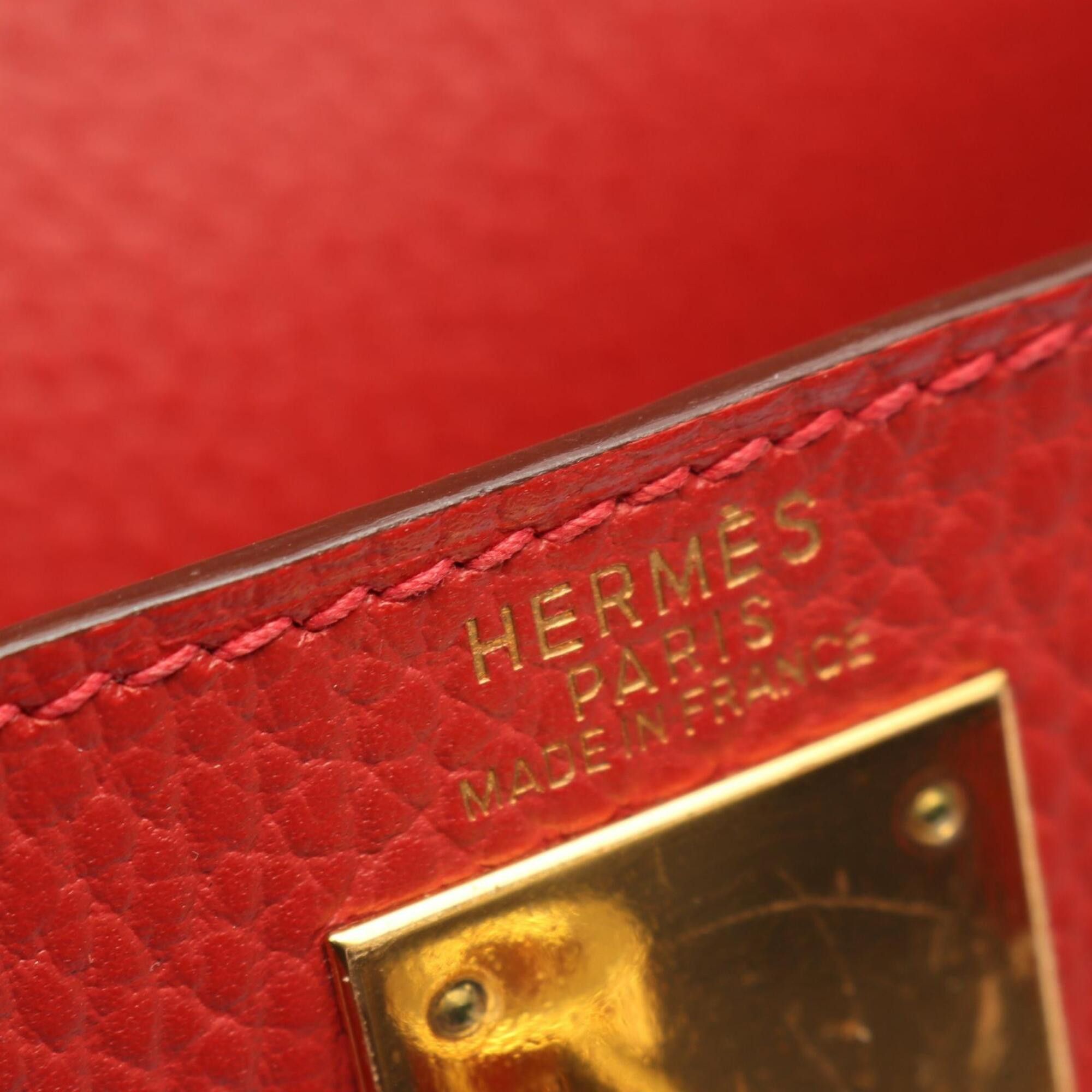 Hermes Hermes Kelly Ad GM Vermilion Backpack/Handbag, Ardennes Leather, Red Tone Size ONE SIZE - 4 Thumbnail