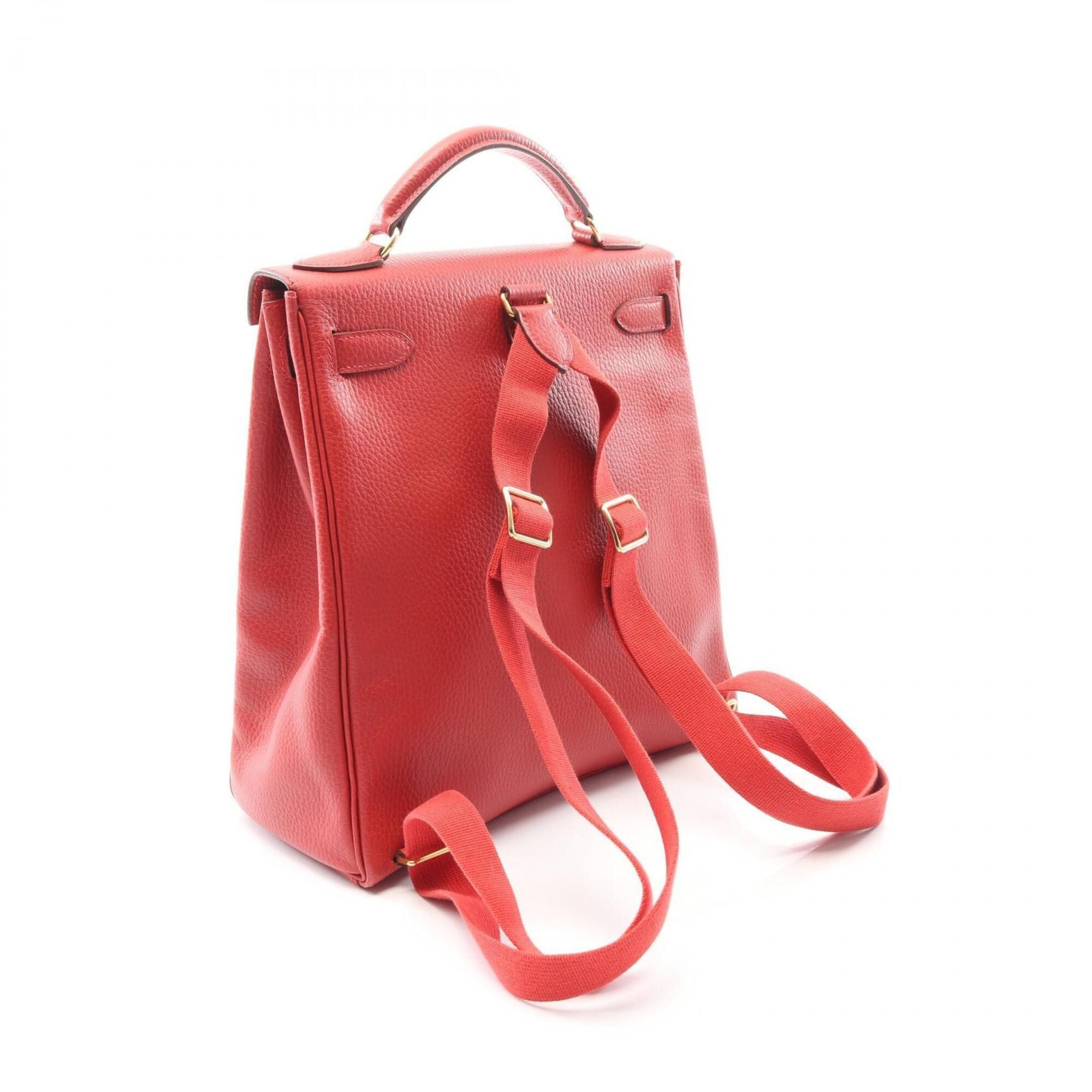 Hermes Hermes Kelly Ad GM Vermilion Backpack/Handbag, Ardennes Leather, Red Tone Size ONE SIZE - 2 Thumbnail