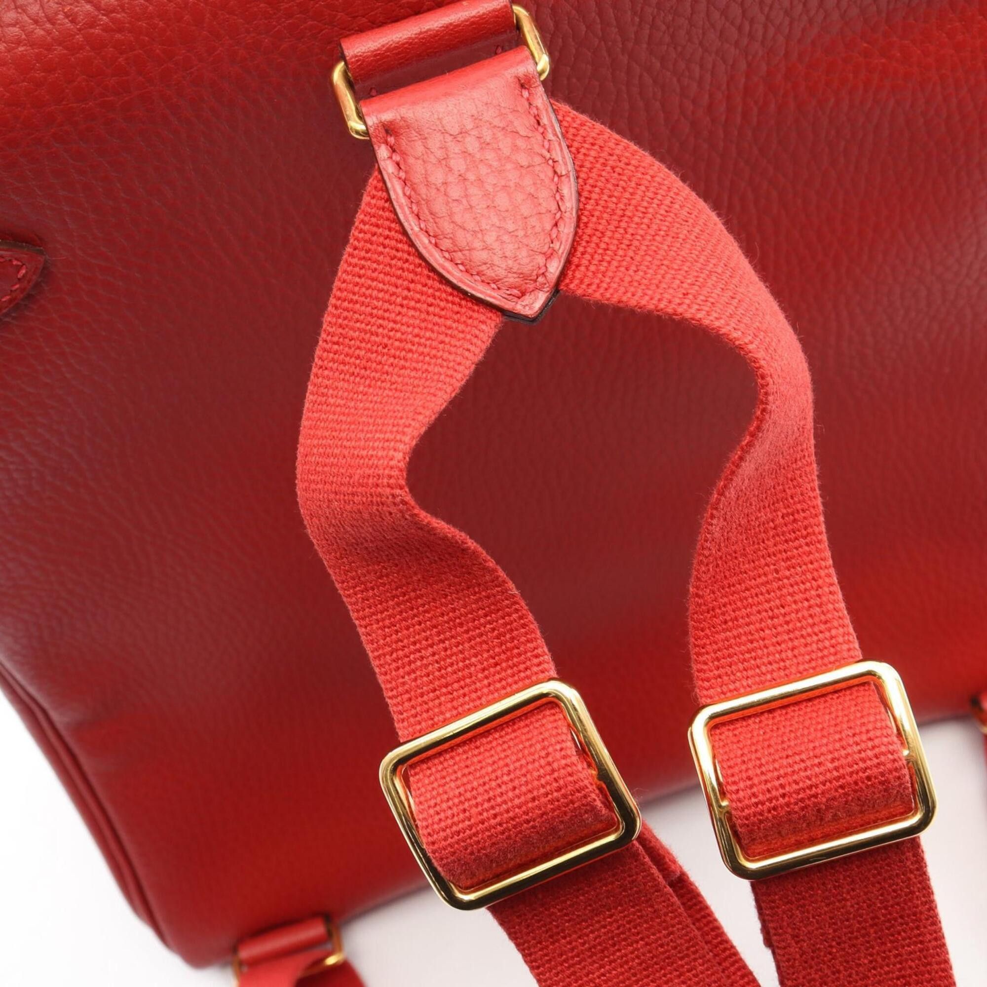 Hermes Hermes Kelly Ad GM Vermilion Backpack/Handbag, Ardennes Leather, Red Tone Size ONE SIZE - 12 Thumbnail
