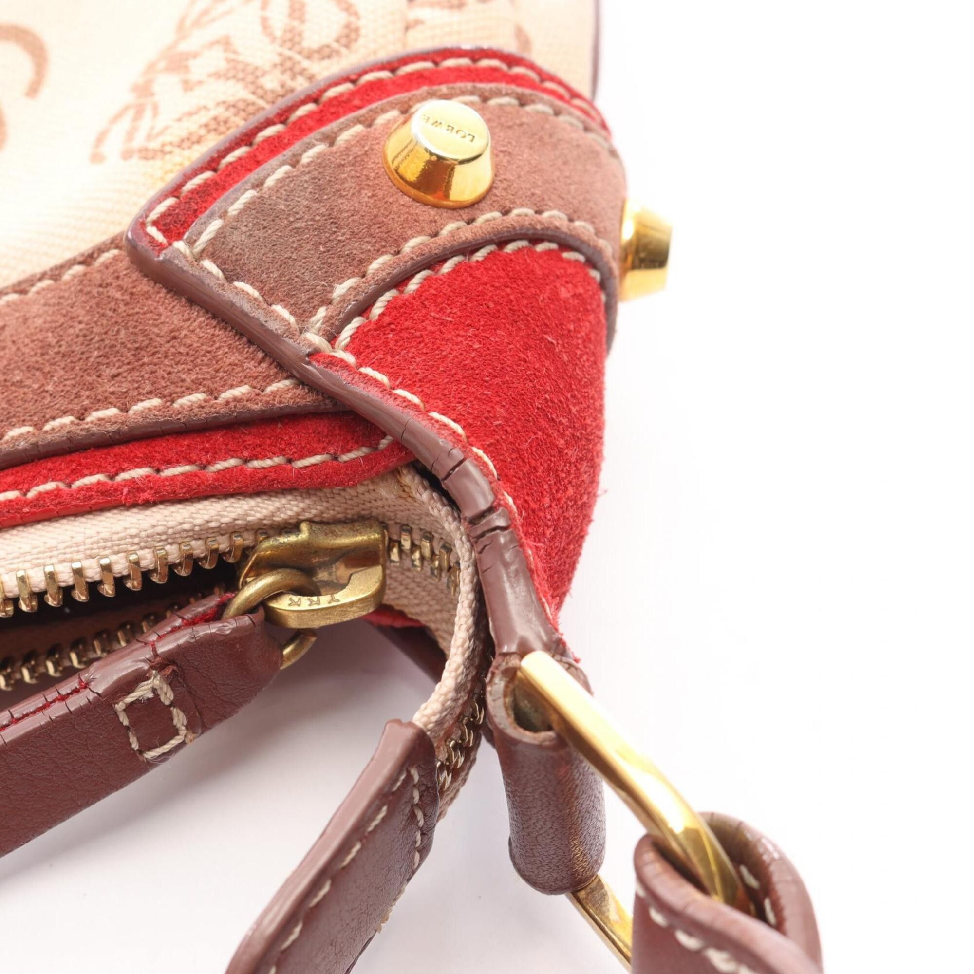 Loewe Loewe 160th Anniversary Shoulder Bag/Handbag, Canvas, Suede, Leather, Women's, Ivory/Brown Size ONE SIZE - 12 Thumbnail