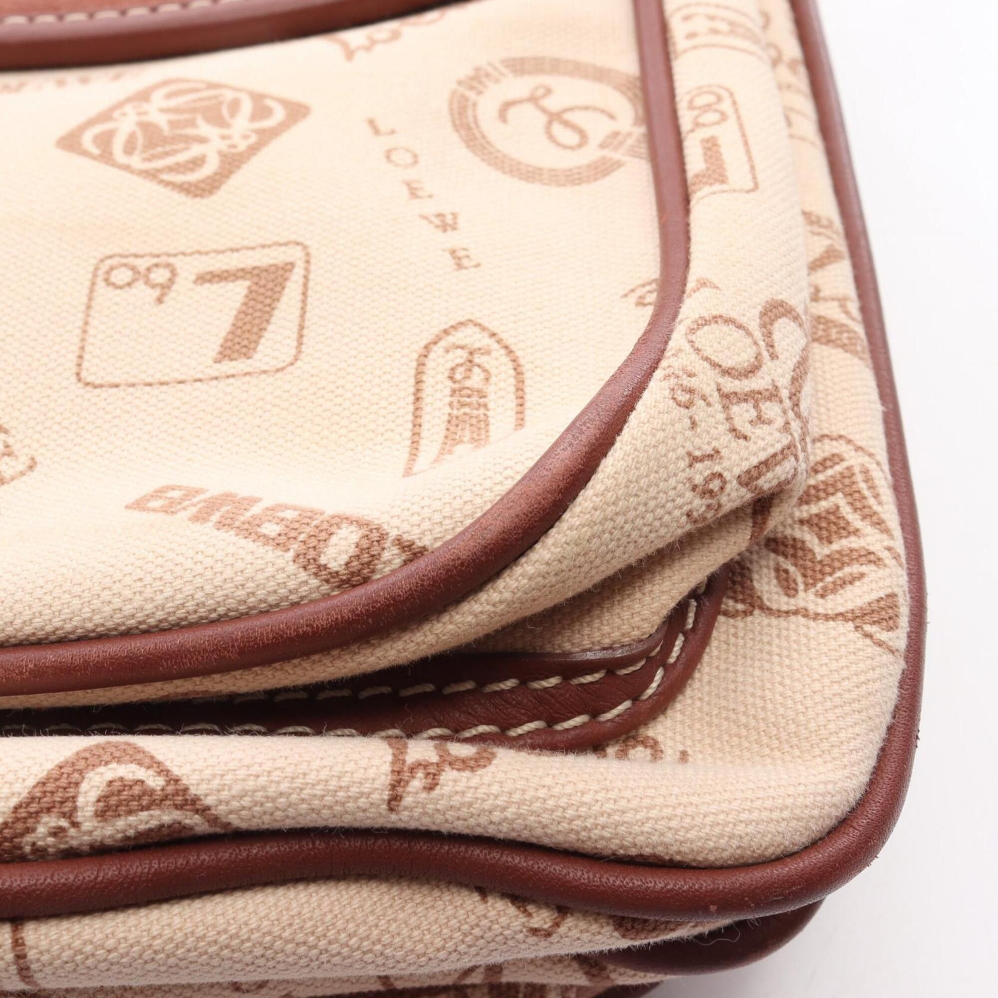 Loewe Loewe 160th Anniversary Shoulder Bag/Handbag, Canvas, Suede, Leather, Women's, Ivory/Brown Size ONE SIZE - 10 Thumbnail