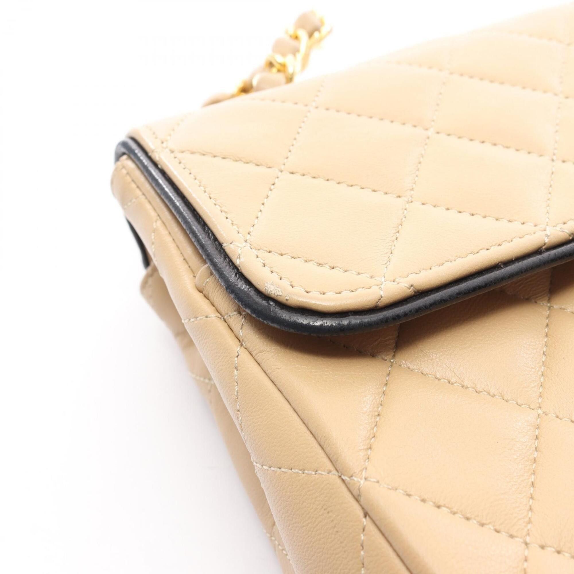 Chanel Chanel Matelassé Single Flap Vintage Shoulder Bag/Handbag, Lambskin Leather, Women's, Beige Size ONE SIZE - 9 Thumbnail