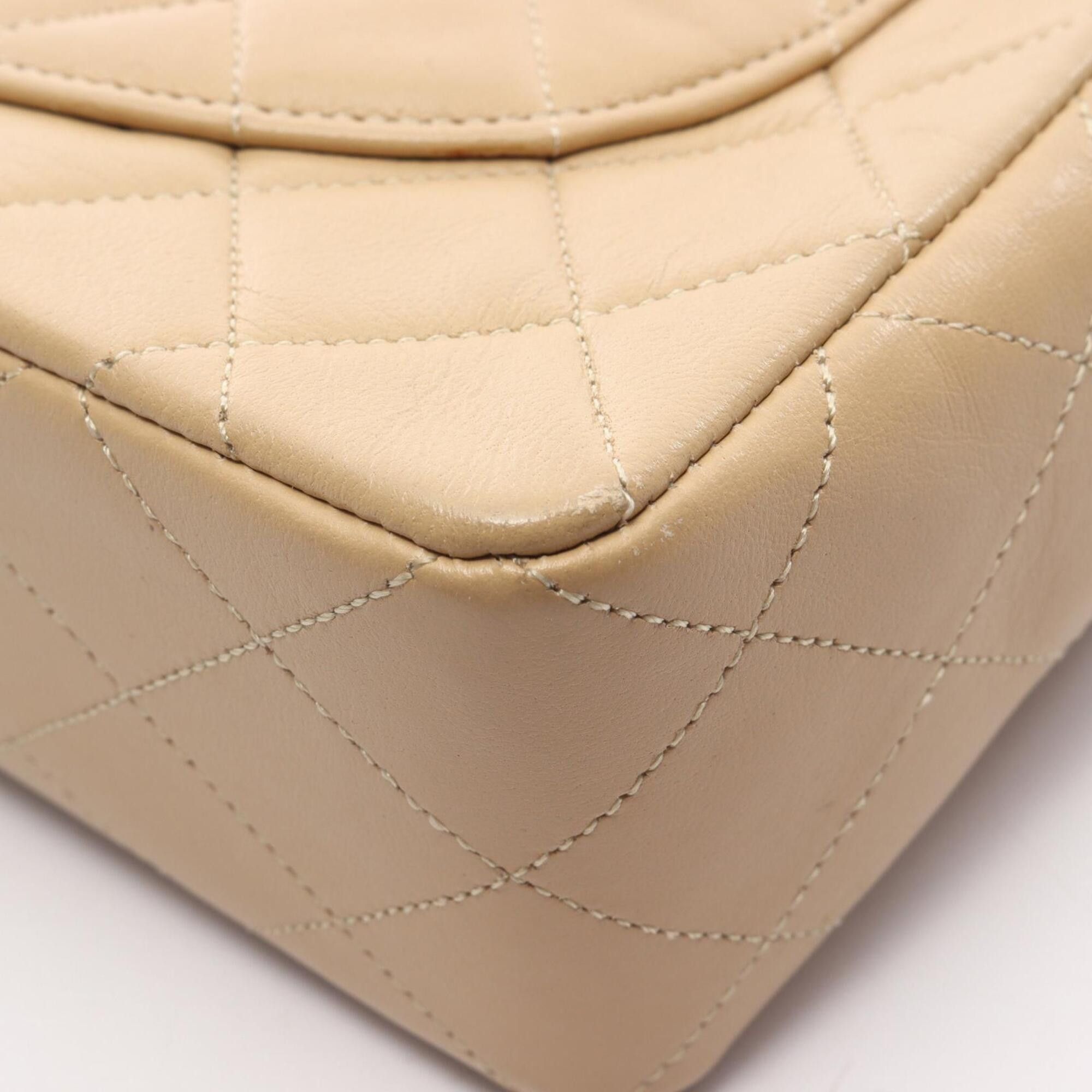 Chanel Chanel Matelassé Single Flap Vintage Shoulder Bag/Handbag, Lambskin Leather, Women's, Beige Size ONE SIZE - 12 Thumbnail