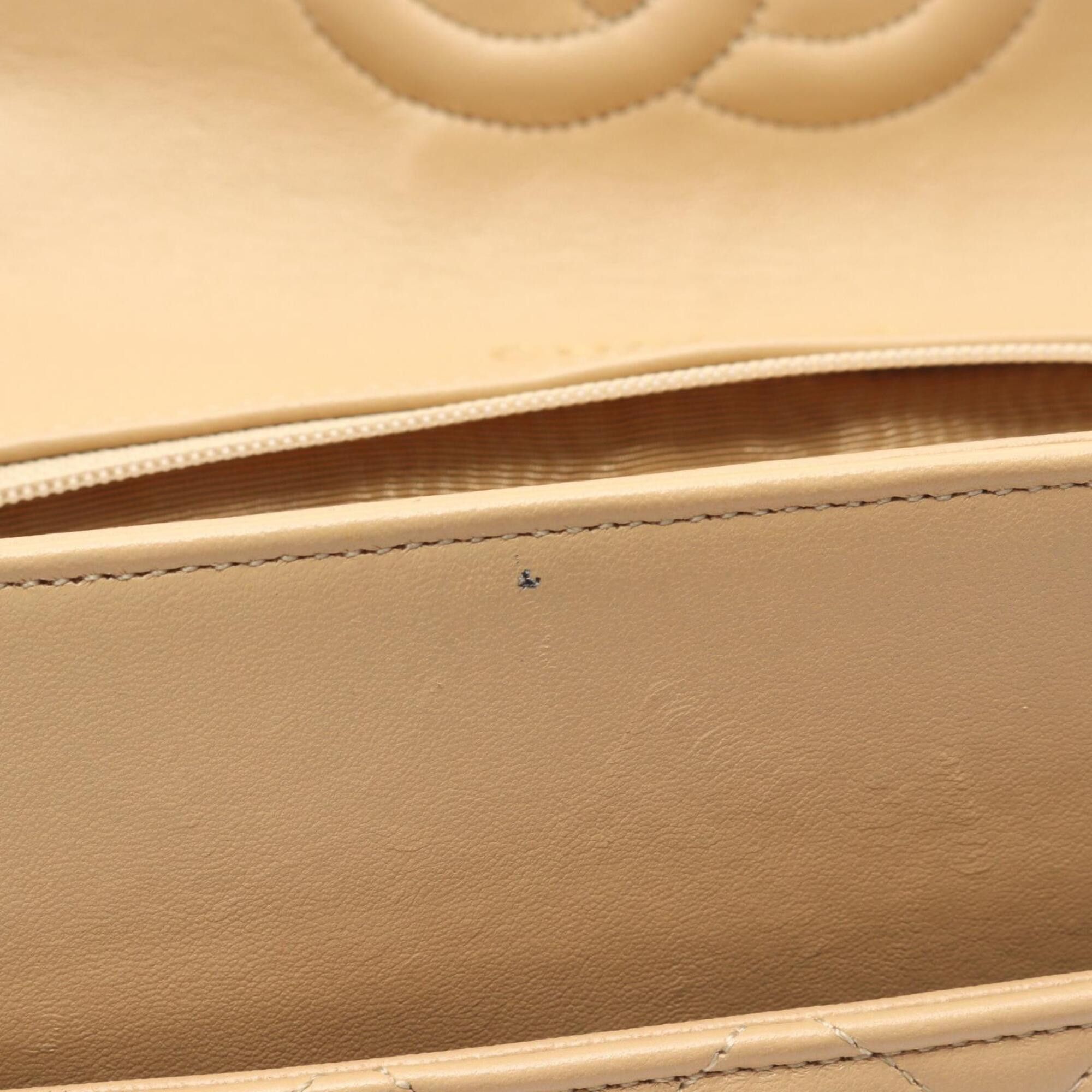 Chanel Chanel Matelassé Single Flap Vintage Shoulder Bag/Handbag, Lambskin Leather, Women's, Beige Size ONE SIZE - 8 Thumbnail