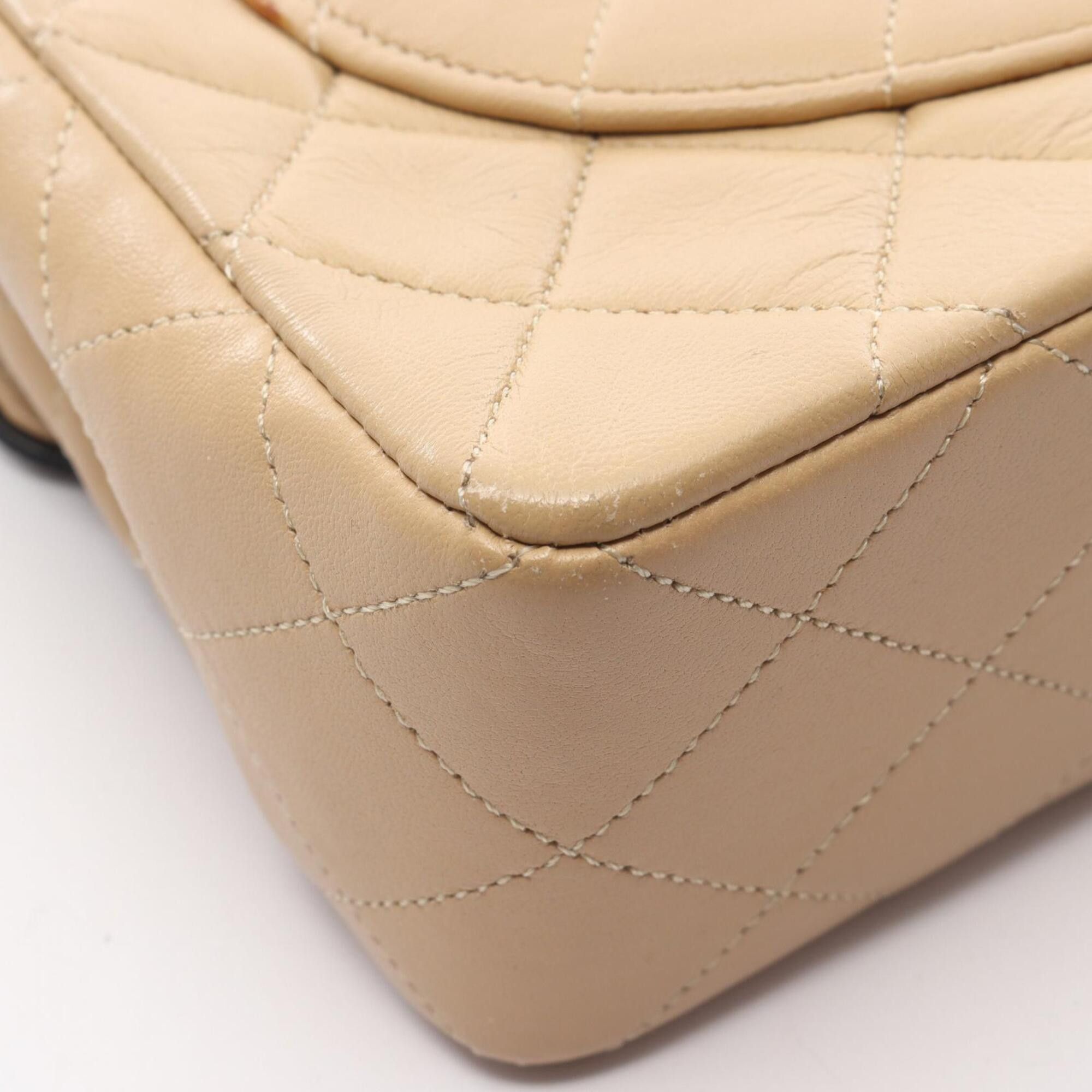 Chanel Chanel Matelassé Single Flap Vintage Shoulder Bag/Handbag, Lambskin Leather, Women's, Beige Size ONE SIZE - 13 Thumbnail