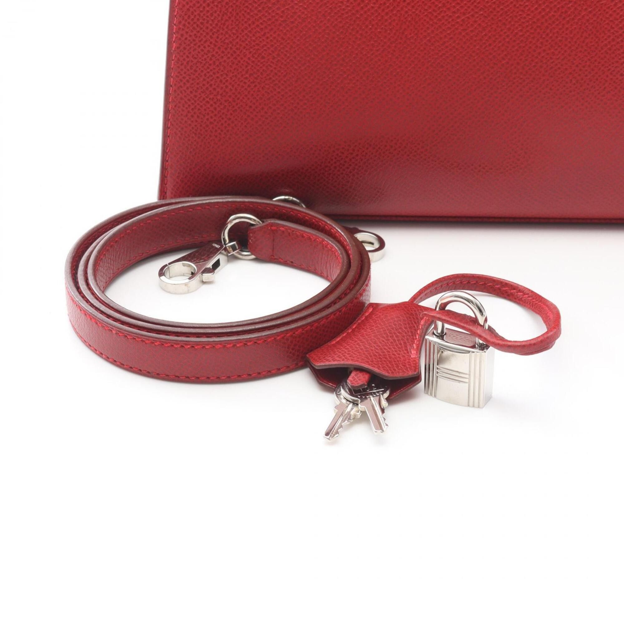 Hermes Hermes Kelly 28 Rouge Vif 2-Way Handbag, Veau Epsom Leather, Women's, Red Size ONE SIZE - 6 Thumbnail