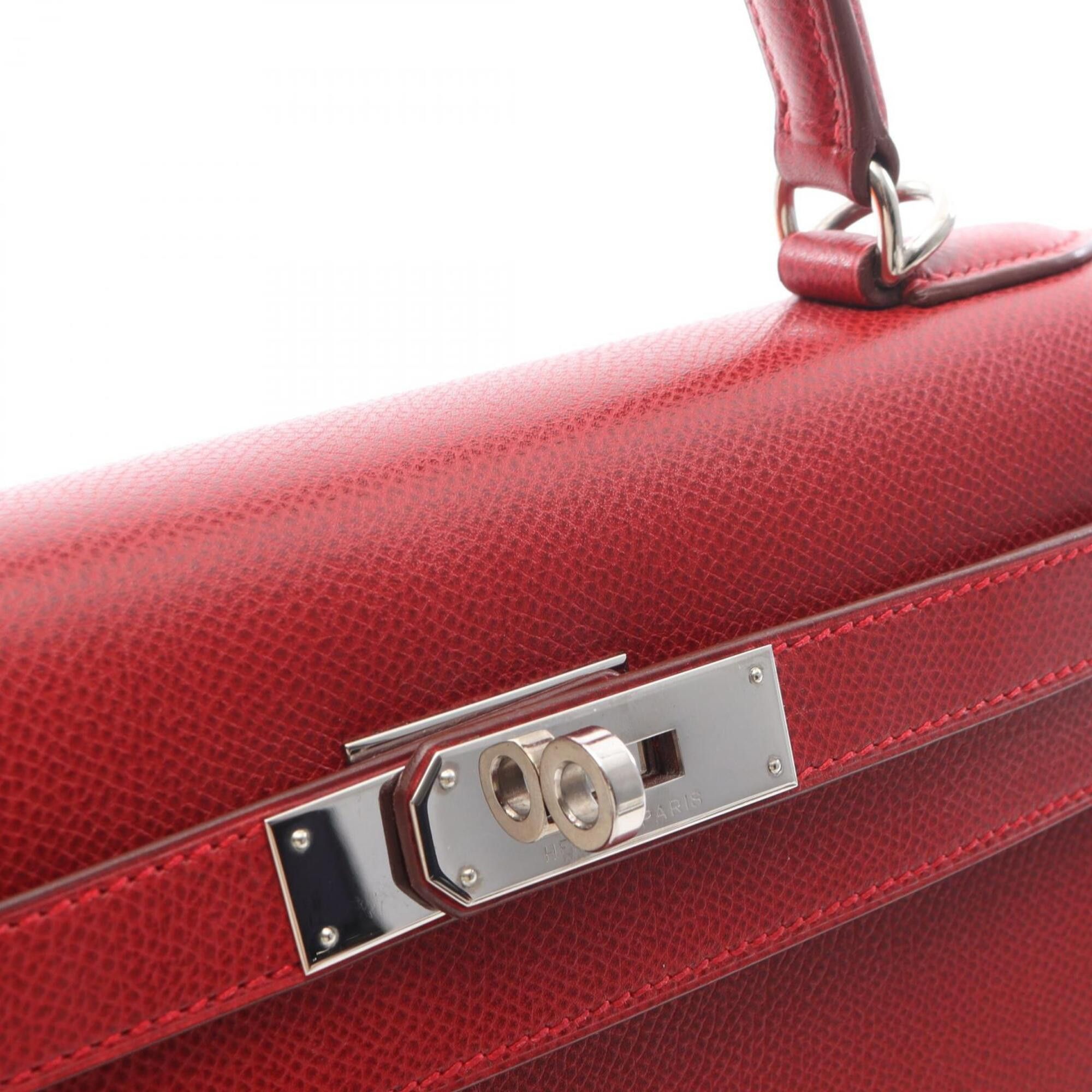 Hermes Hermes Kelly 28 Rouge Vif 2-Way Handbag, Veau Epsom Leather, Women's, Red Size ONE SIZE - 11 Thumbnail
