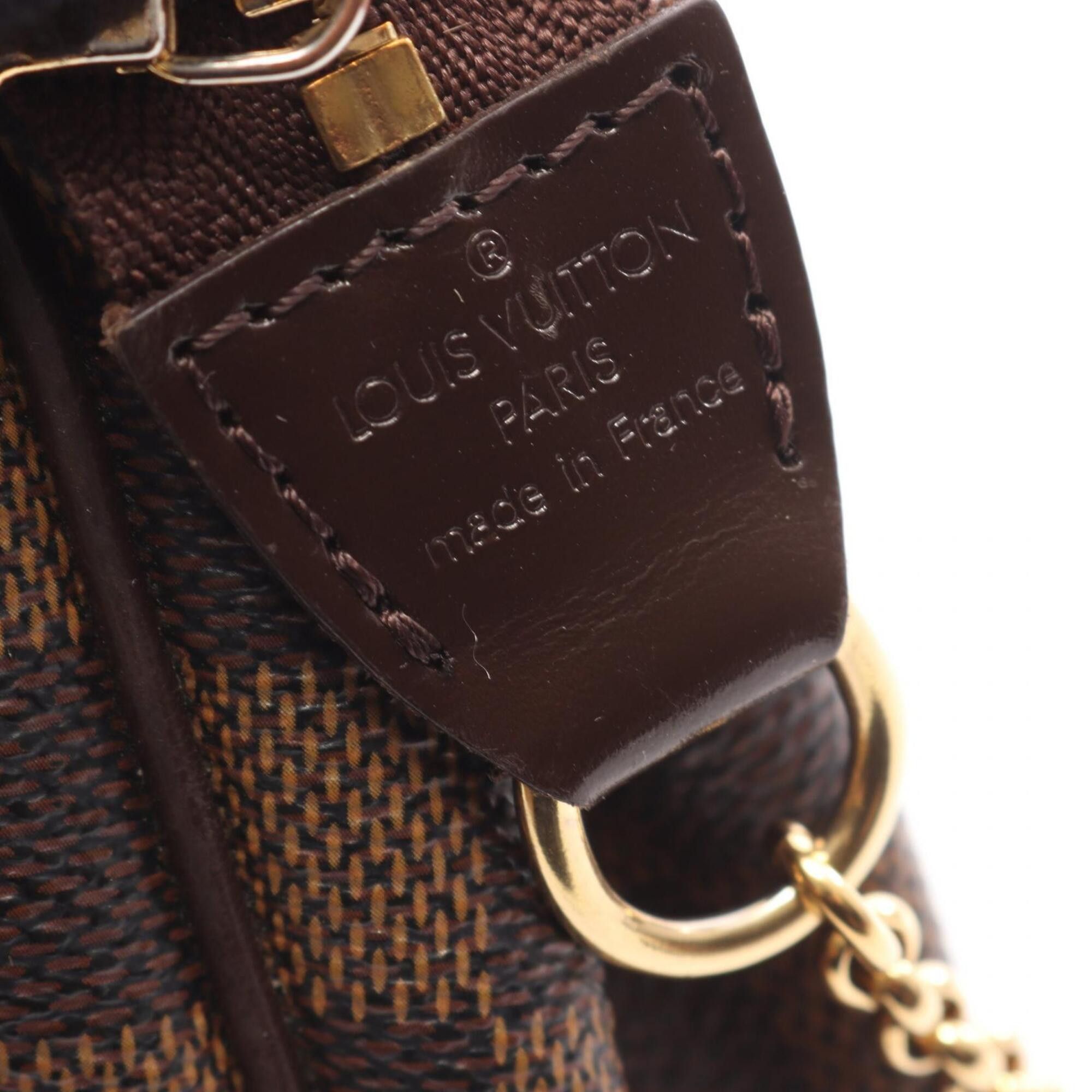 Louis Vuitton Louis Vuitton Eva Damier Ebene 2-Way Handbag, Coated Canvas Leather, Women's, Brown, N55213 Size ONE SIZE - 4 Thumbnail