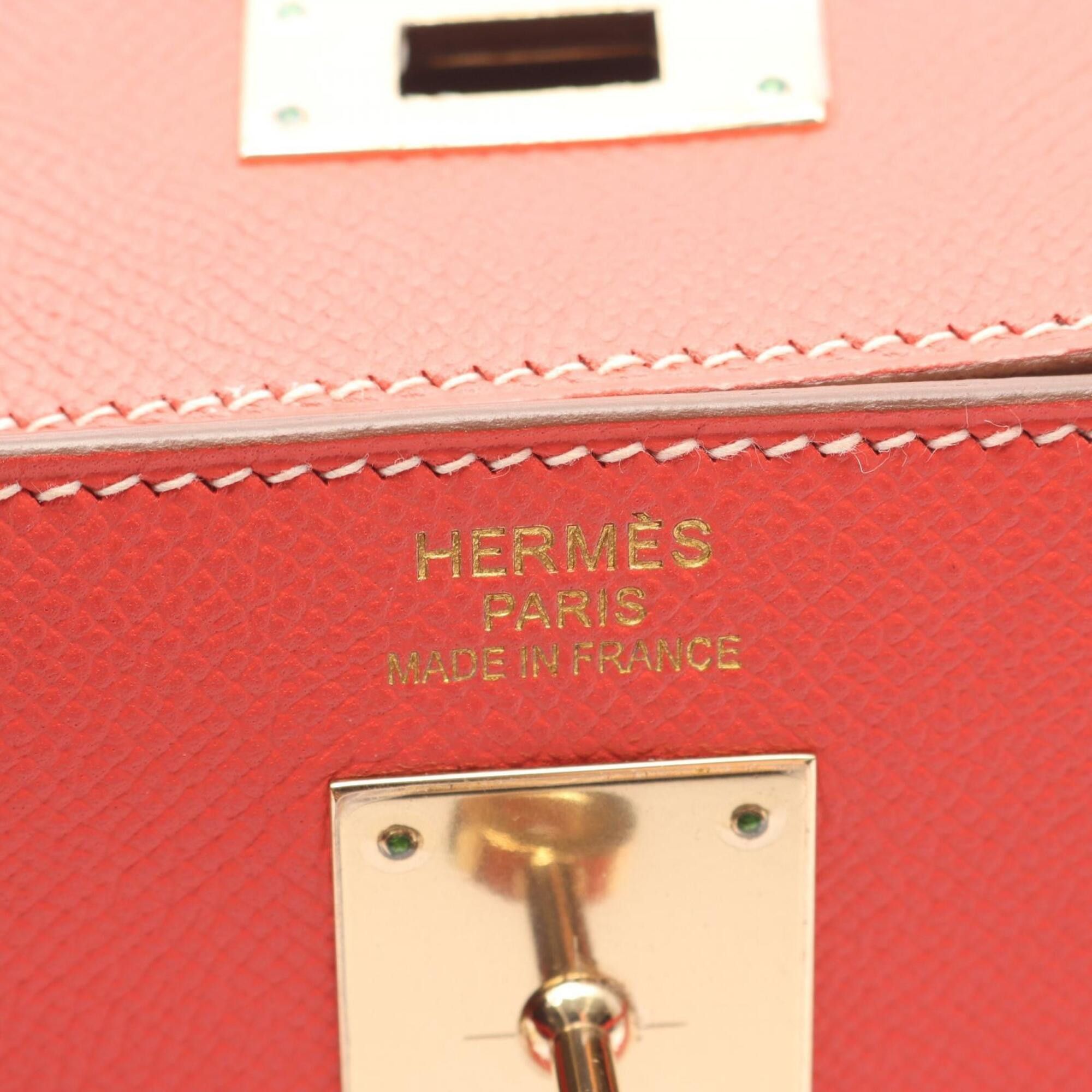 Hermes Hermes Candy Kelly 35 Rose Jaipur Gold, Inside Stitching, 2-Way Handbag, Veau Epsom Leather, Women's, Pink/Brown Tones Size ONE SIZE - 4 Thumbnail