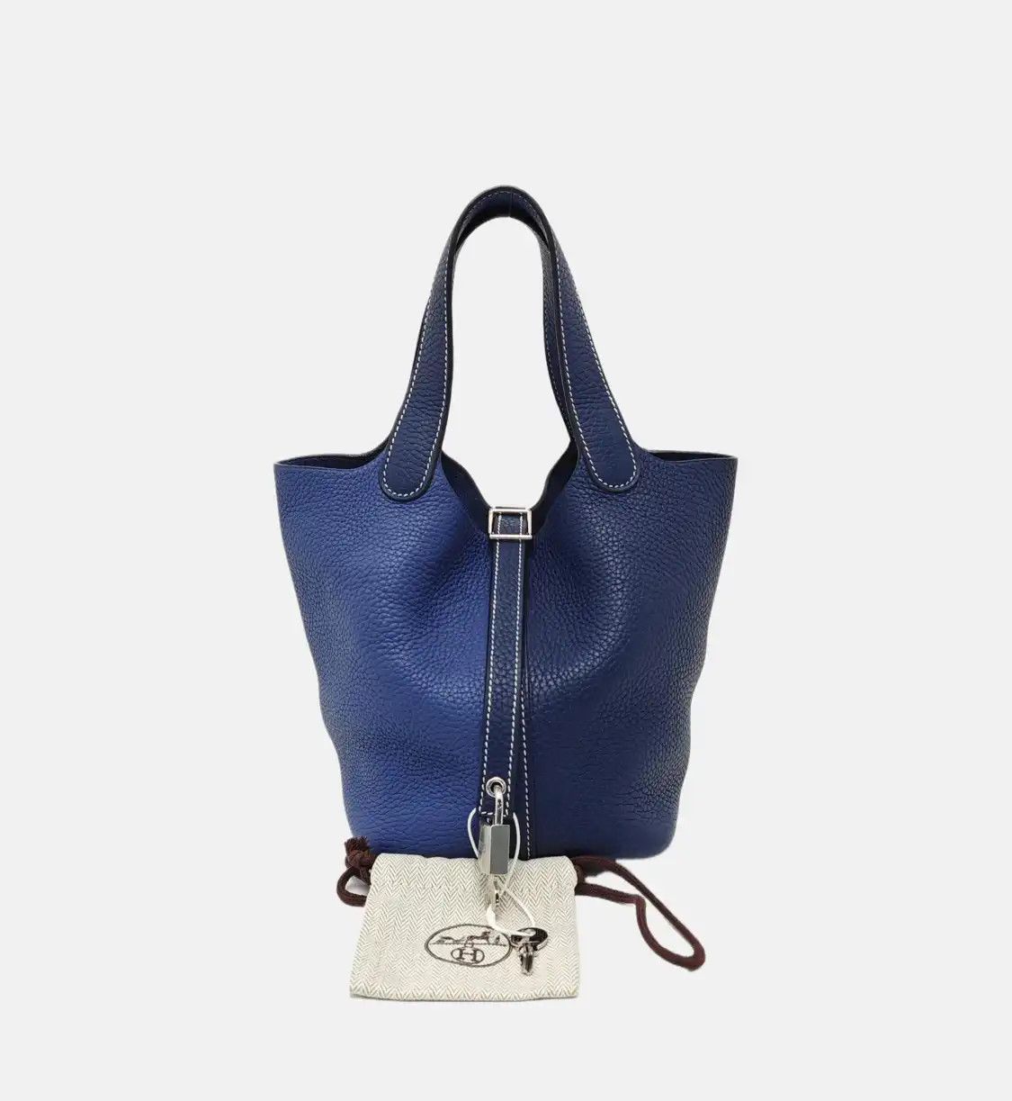 Hermes Hermes Picotin Lock 18 color-block Clemence cowhide leather picotin handbag silv Size ONE SIZE - 8 Thumbnail