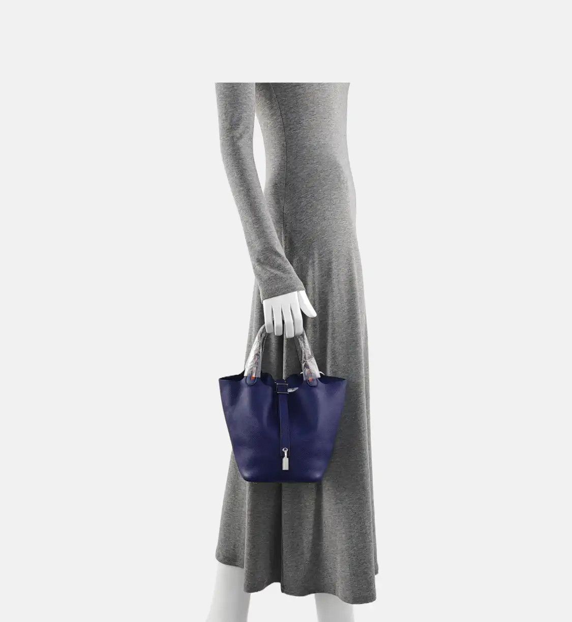 Hermes Hermes Picotin Lock 18 Iris Purple Epsom cowhide leather woven picotin handbag s Size ONE SIZE - 2 Thumbnail