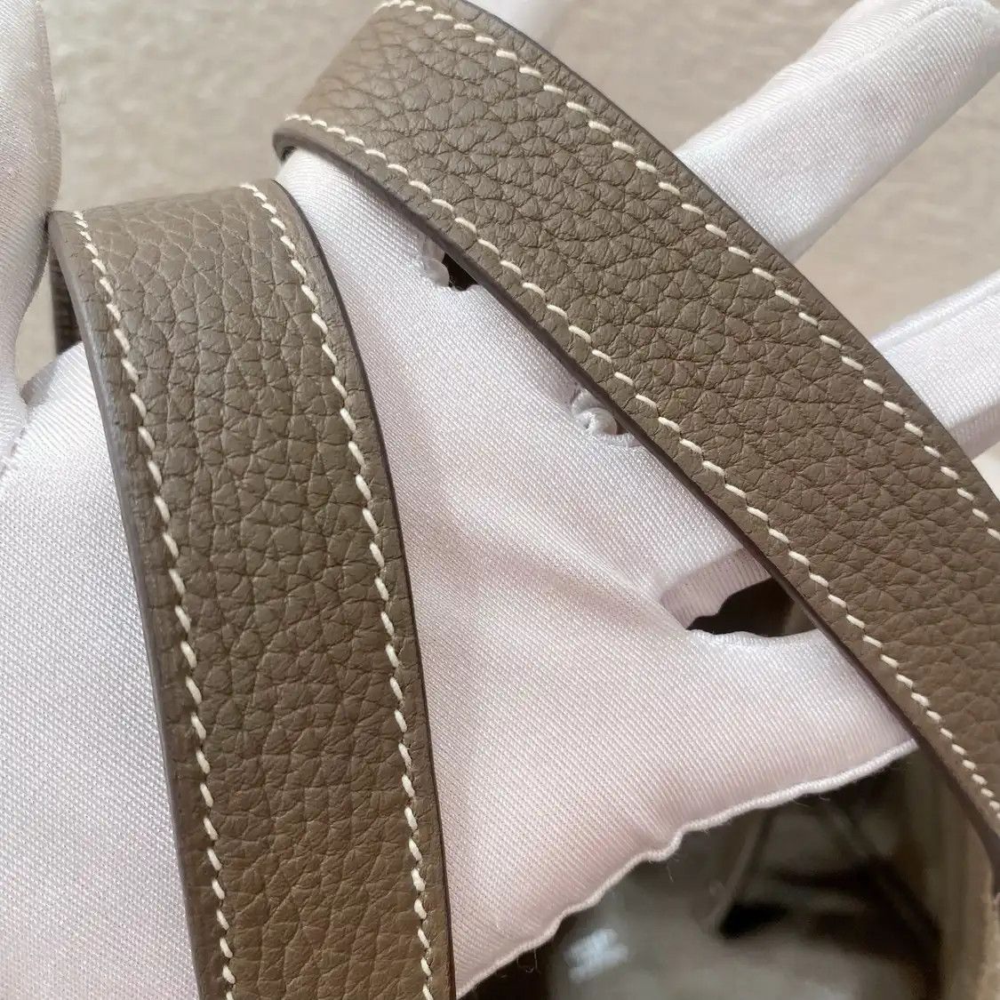 Hermes Hermes Picotin Lock 18 Etoupe Clemence cowhide leather picotin handbag silver ha Size ONE SIZE - 8 Thumbnail