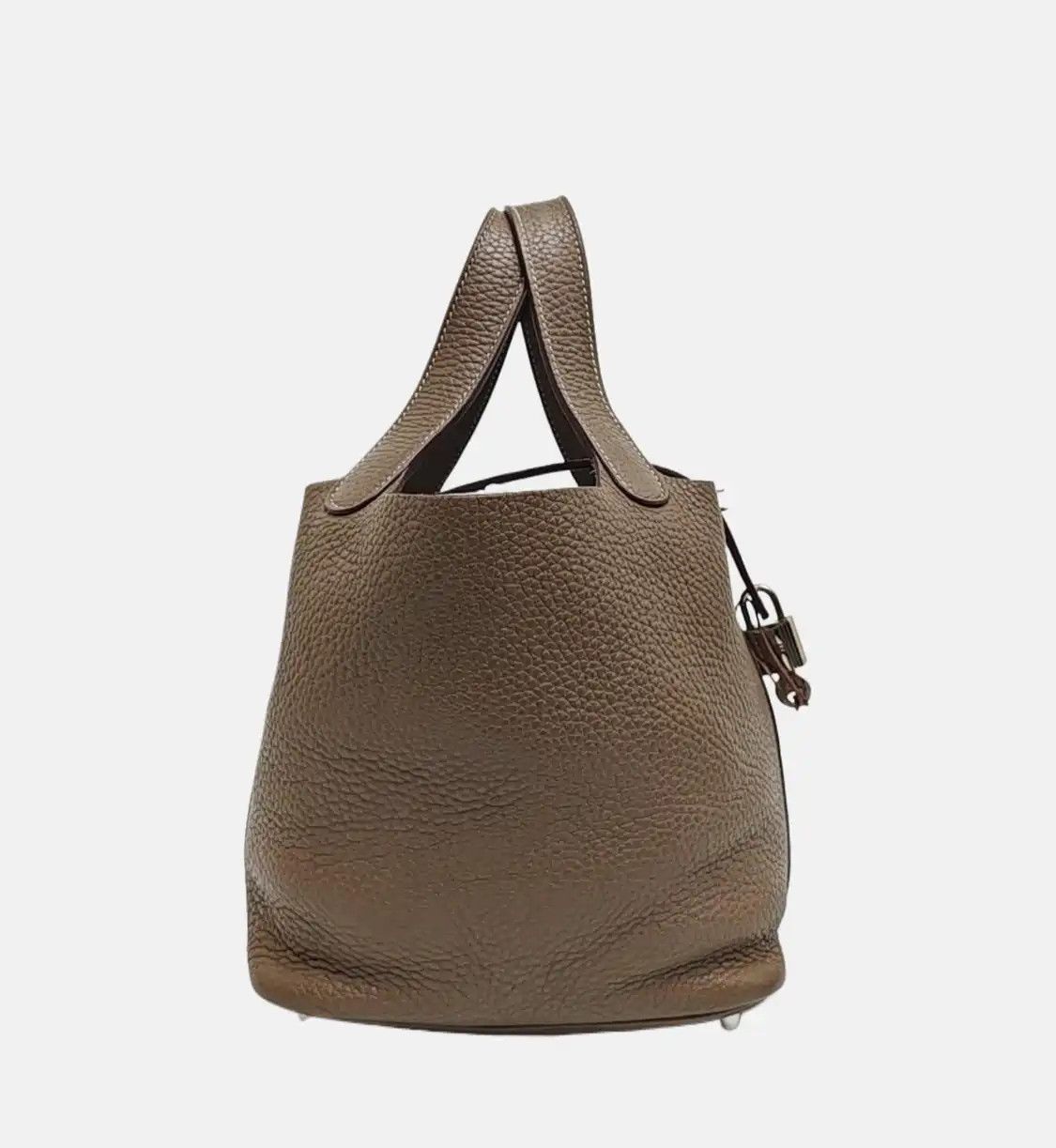 Hermes Hermes Picotin Lock 18 Etoupe Clemence cowhide leather picotin handbag silver ha Size ONE SIZE - 4 Thumbnail