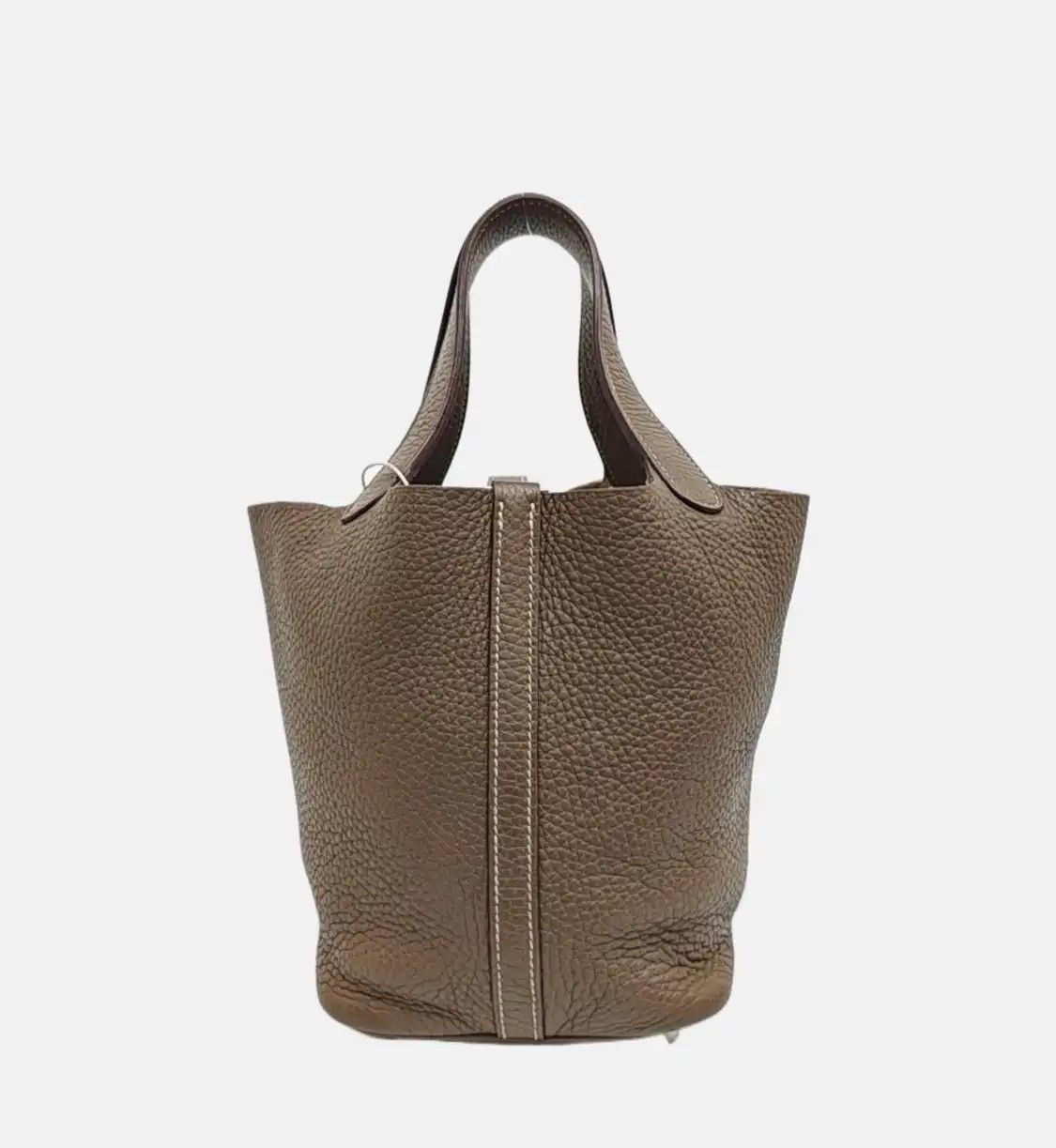 Hermes Hermes Picotin Lock 18 Etoupe Clemence cowhide leather picotin handbag silver ha Size ONE SIZE - 5 Thumbnail