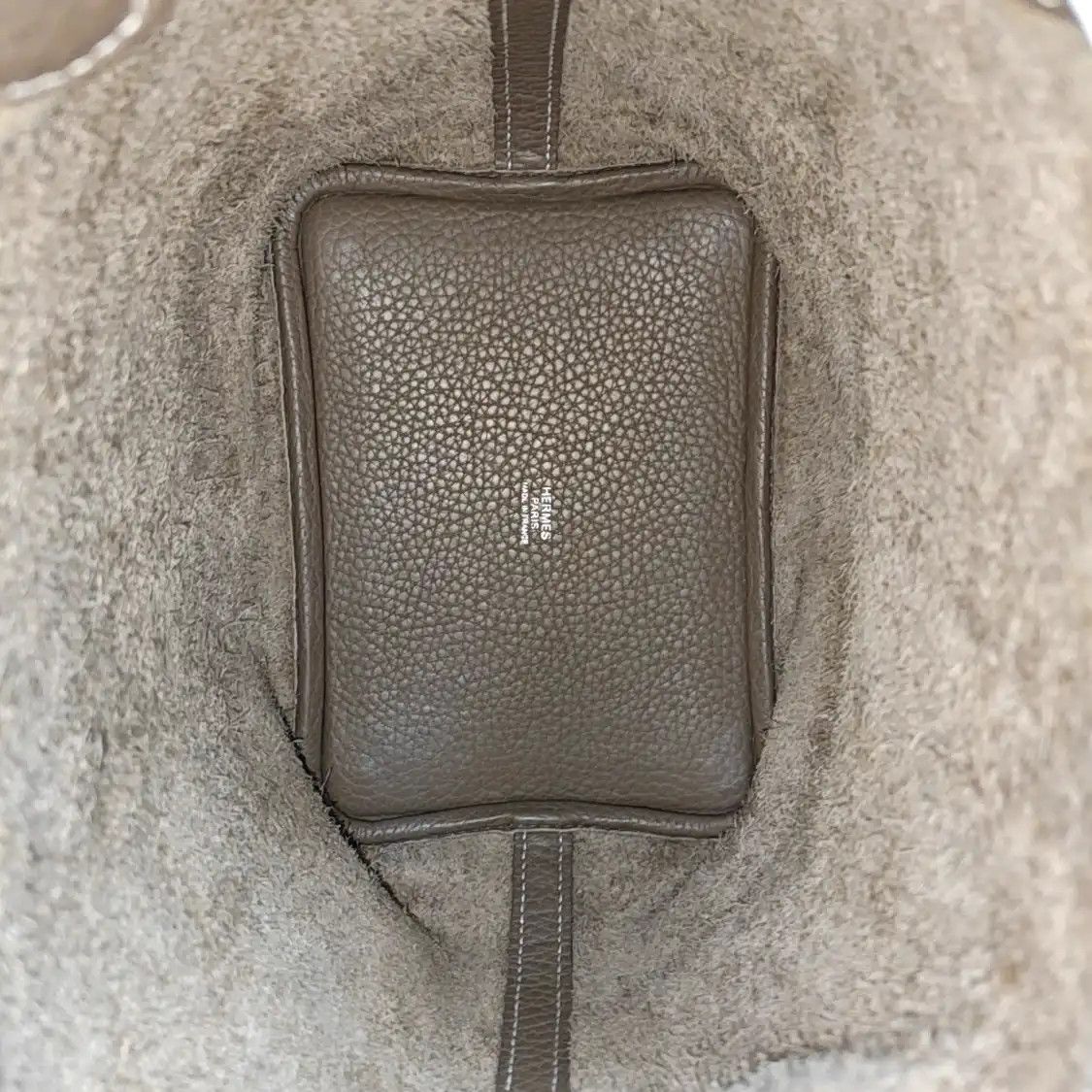 Hermes Hermes Picotin Lock 18 Etoupe Clemence cowhide leather picotin handbag silver ha Size ONE SIZE - 7 Thumbnail