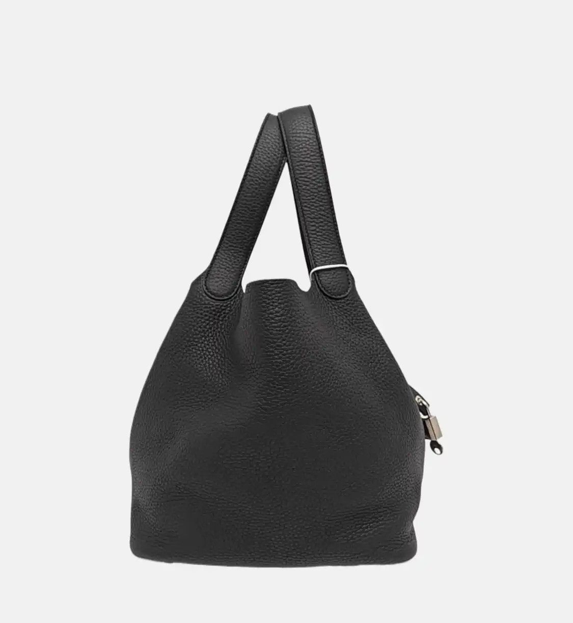 Hermes Hermes Picotin Lock 22 black Clemence cowhide leather picotin handbag silver har Size ONE SIZE - 4 Thumbnail