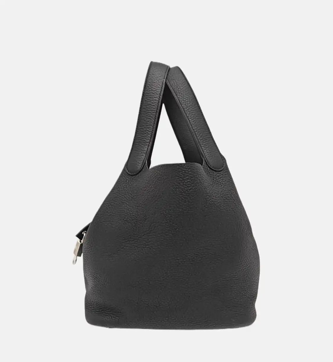 Hermes Hermes Picotin Lock 22 black Clemence cowhide leather picotin handbag silver har Size ONE SIZE - 3 Thumbnail
