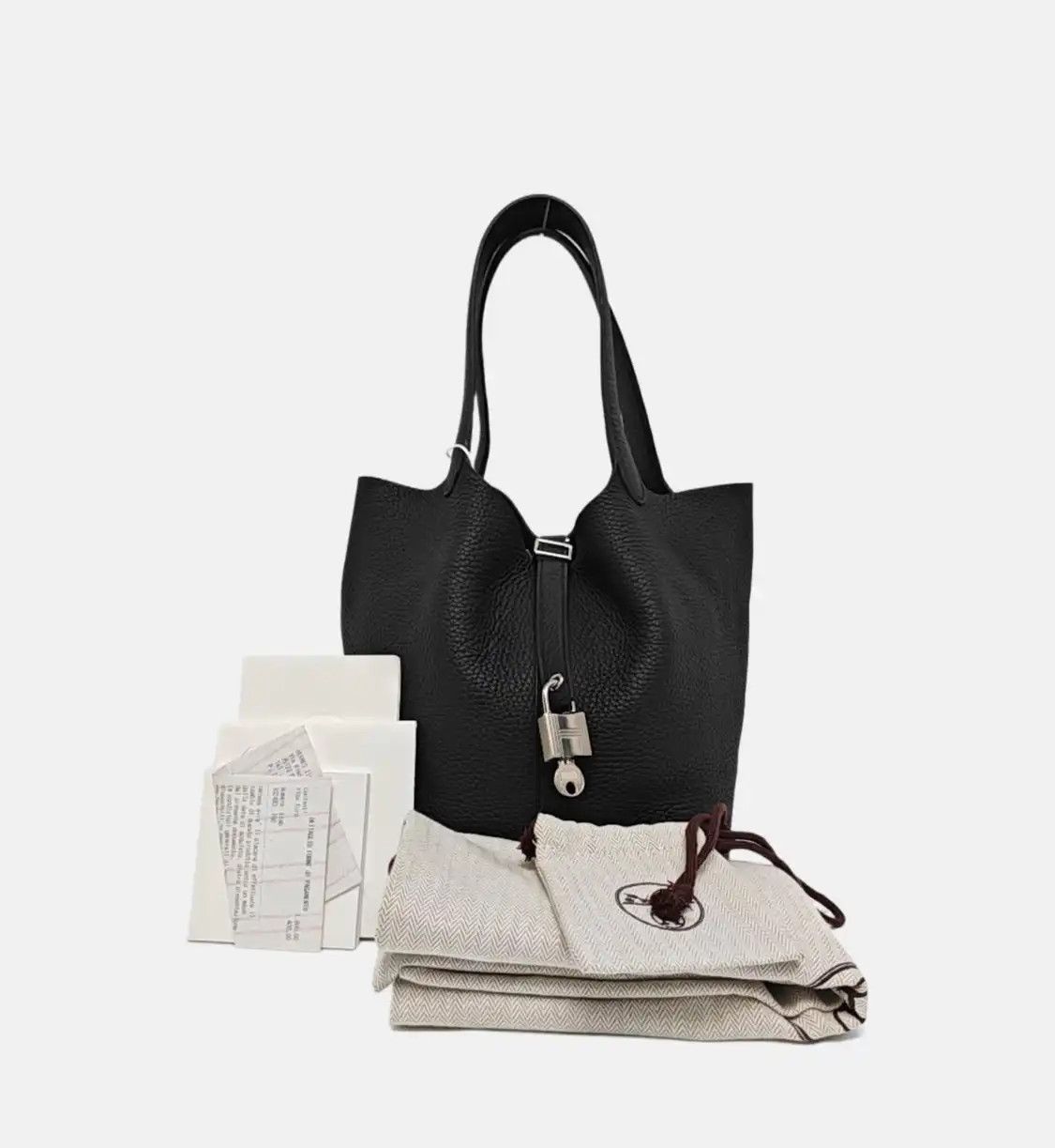 Hermes Hermes Picotin Lock 22 black Clemence cowhide leather picotin handbag silver har Size ONE SIZE - 8 Thumbnail