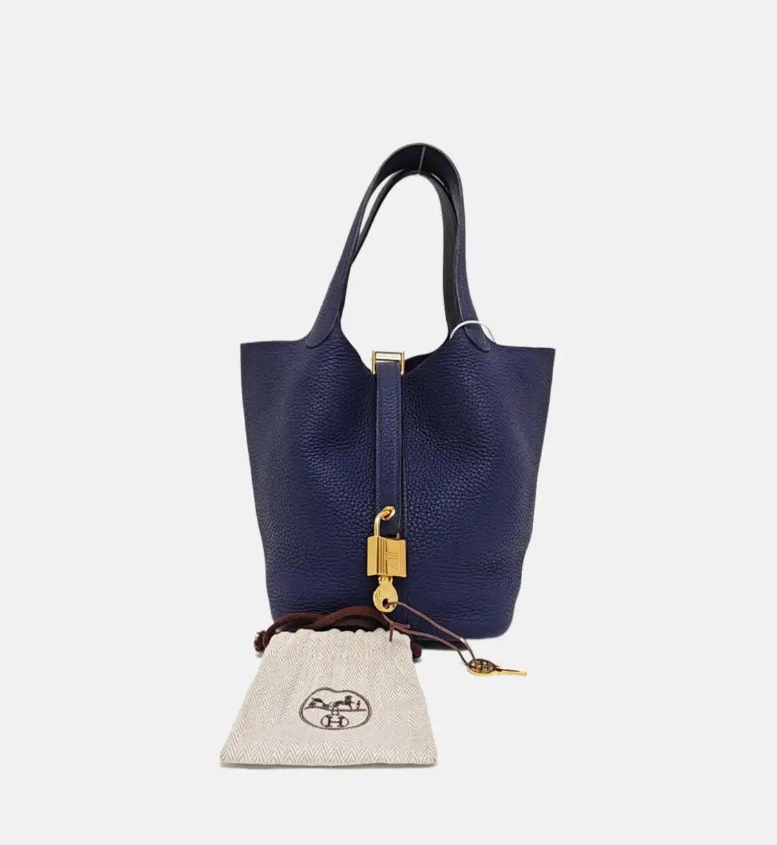 Hermes Hermes Picotin Lock 18 Iris Purple Clemence cowhide leather picotin handbag gold Size ONE SIZE - 8 Thumbnail