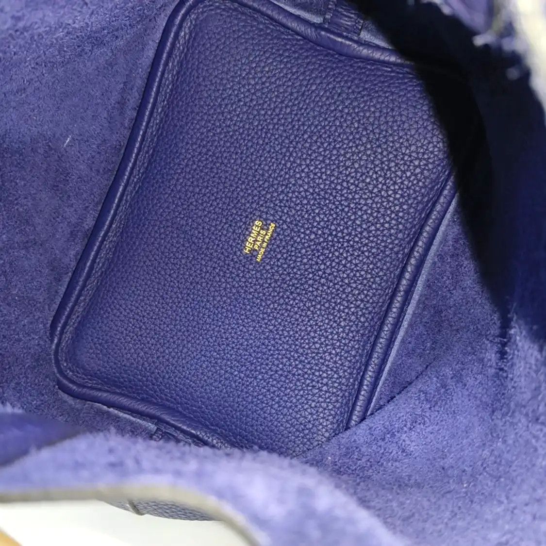Hermes Hermes Picotin Lock 18 Iris Purple Clemence cowhide leather picotin handbag gold Size ONE SIZE - 7 Thumbnail