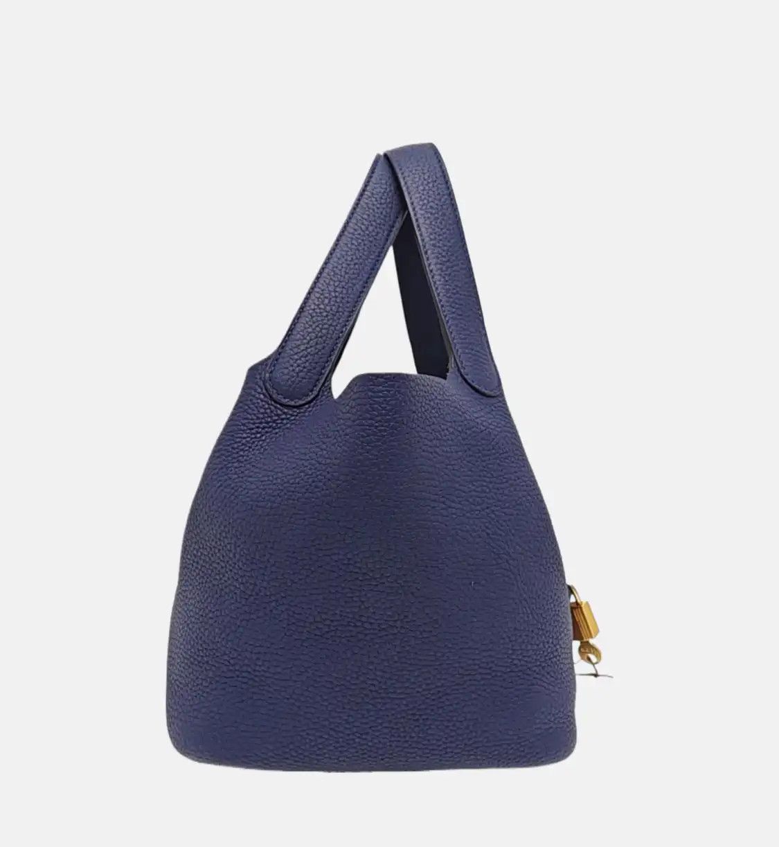 Hermes Hermes Picotin Lock 18 Iris Purple Clemence cowhide leather picotin handbag gold Size ONE SIZE - 4 Thumbnail