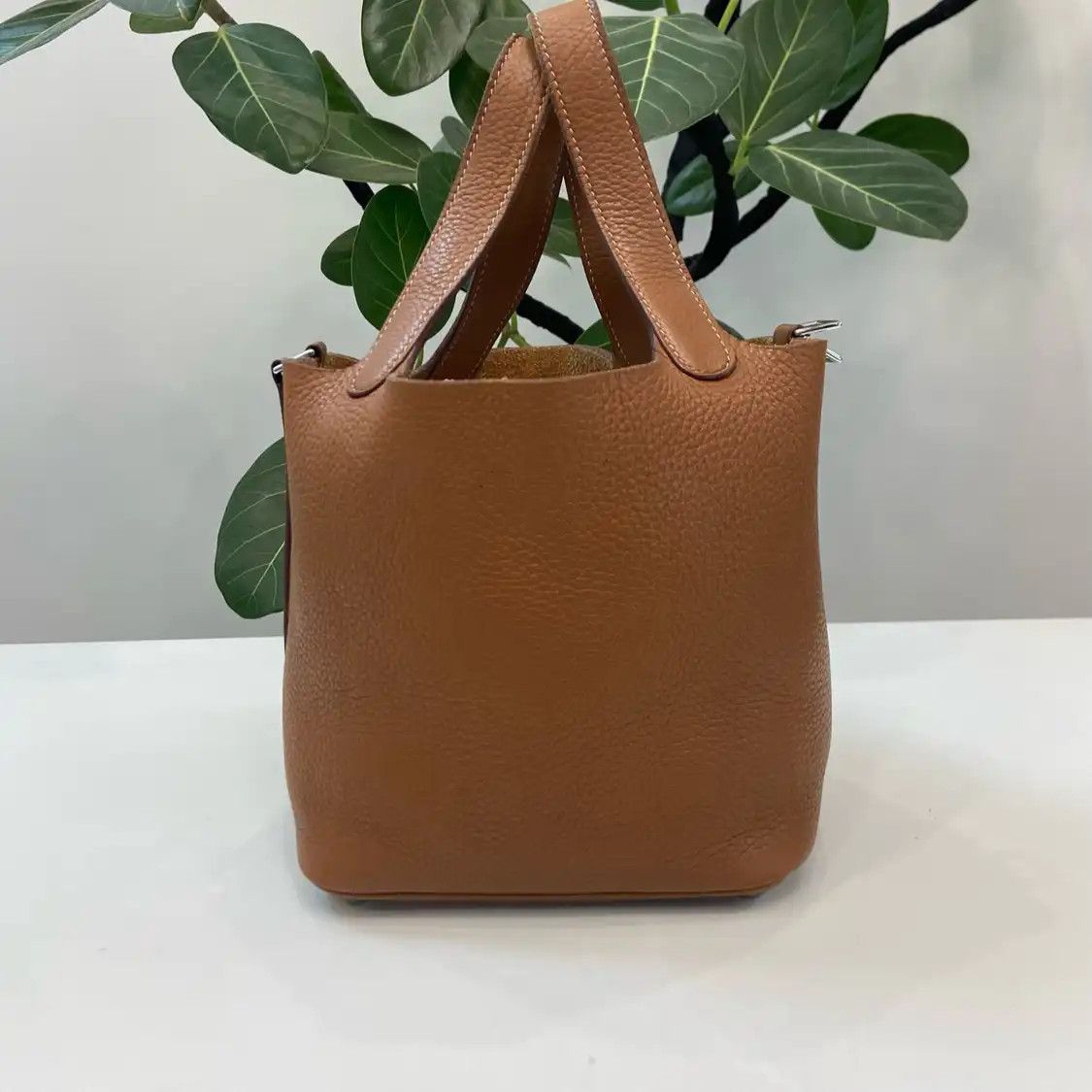 Hermes Hermes Picotin 22 Gold Brown Clemence cowhide leather picotin handbag silver har Size ONE SIZE - 4 Thumbnail
