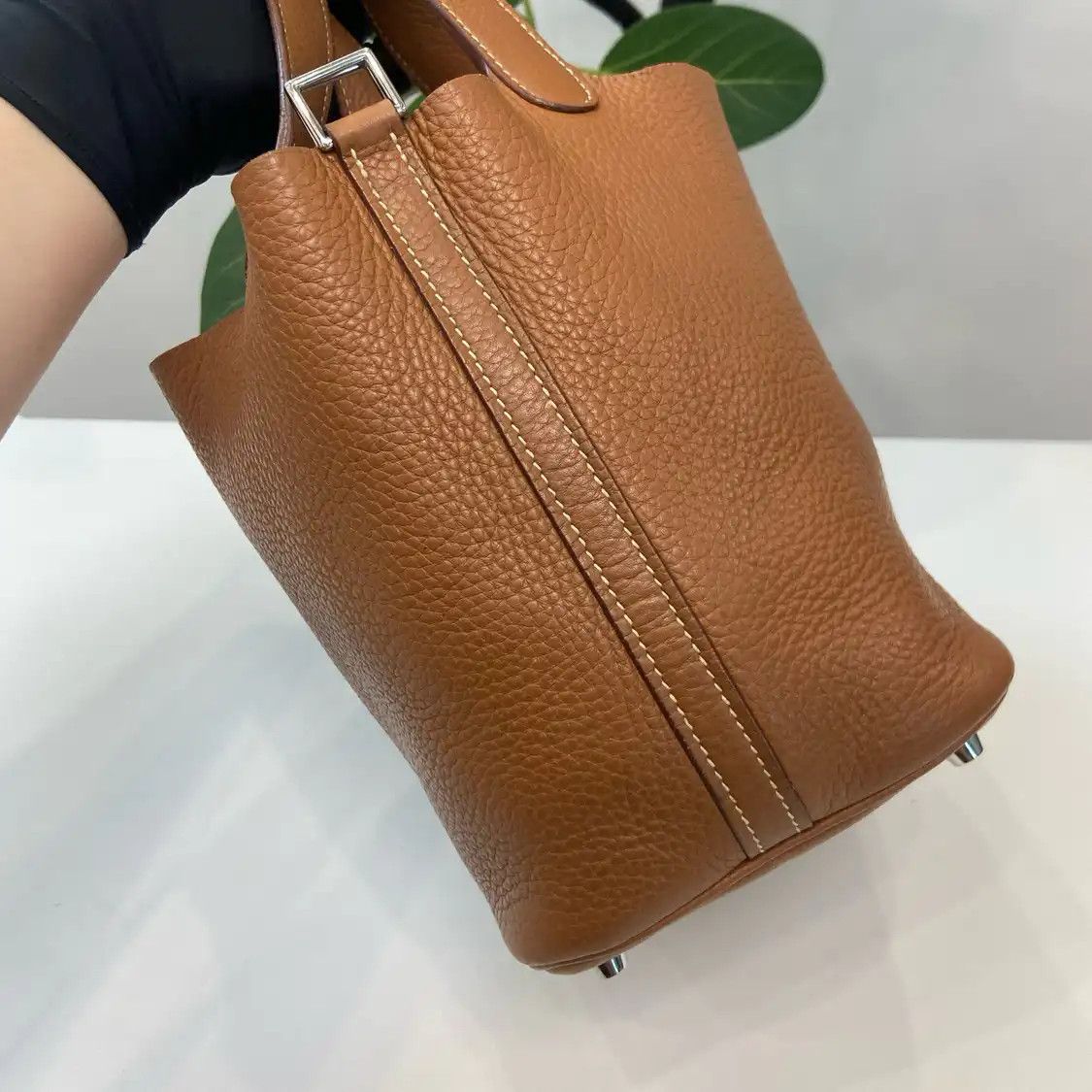 Hermes Hermes Picotin 22 Gold Brown Clemence cowhide leather picotin handbag silver har Size ONE SIZE - 2 Thumbnail