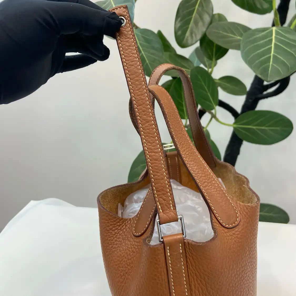 Hermes Hermes Picotin 22 Gold Brown Clemence cowhide leather picotin handbag silver har Size ONE SIZE - 10 Thumbnail