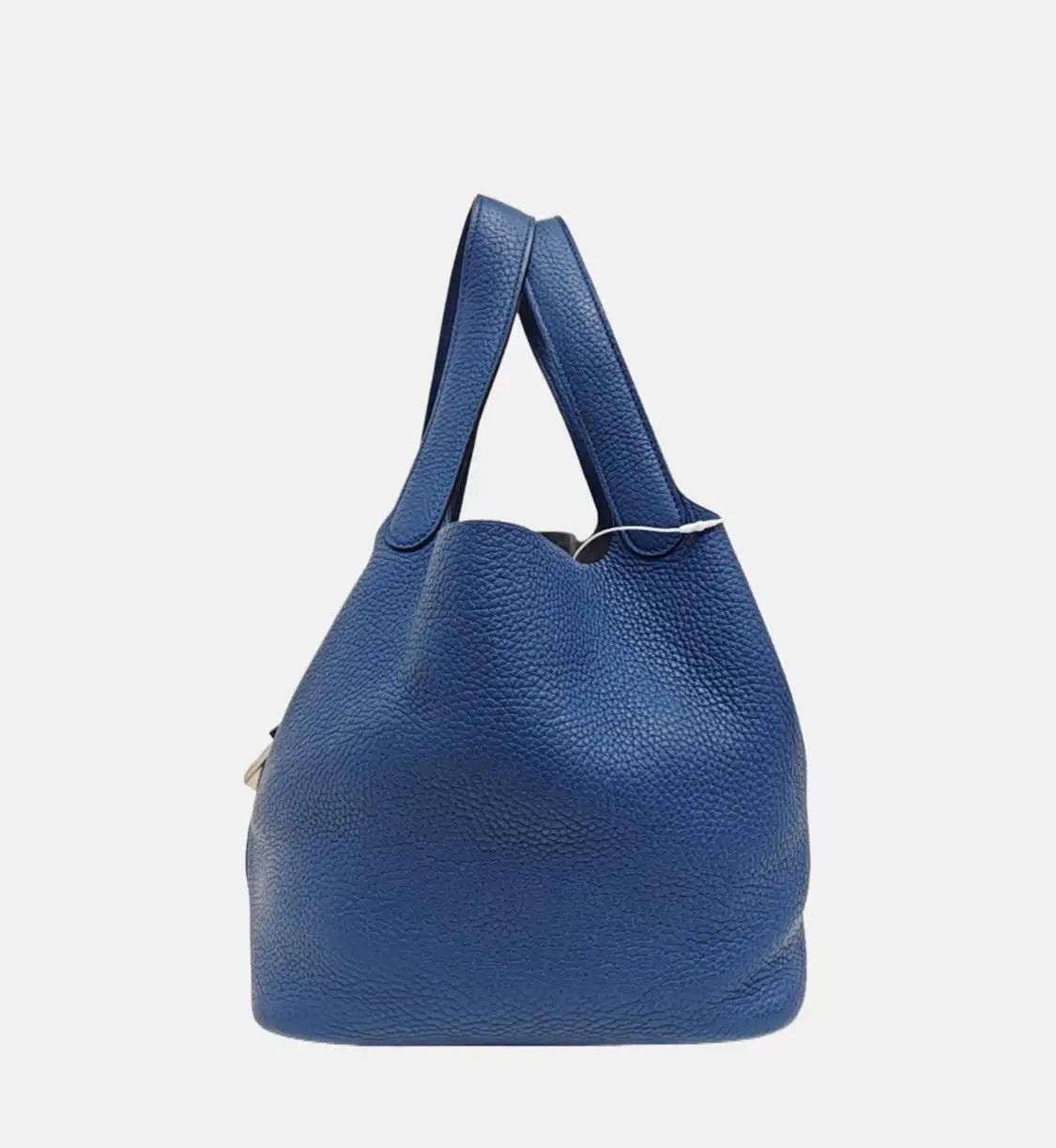 Hermes Hermes Picotin Lock 22 Bleu Agate Clemence cowhide leather picotin handbag silve Size ONE SIZE - 3 Thumbnail