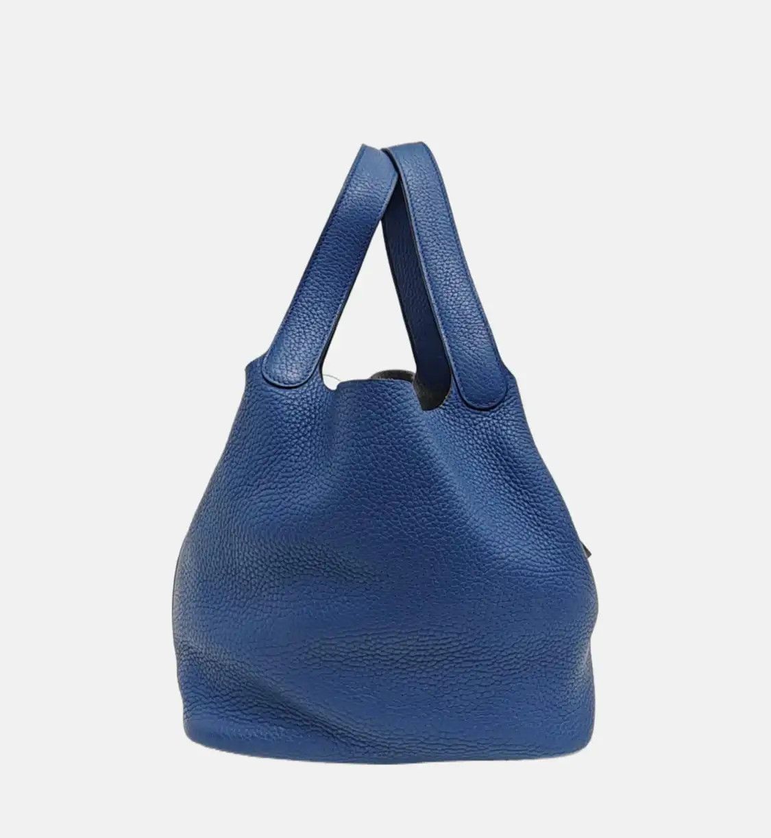 Hermes Hermes Picotin Lock 22 Bleu Agate Clemence cowhide leather picotin handbag silve Size ONE SIZE - 4 Thumbnail