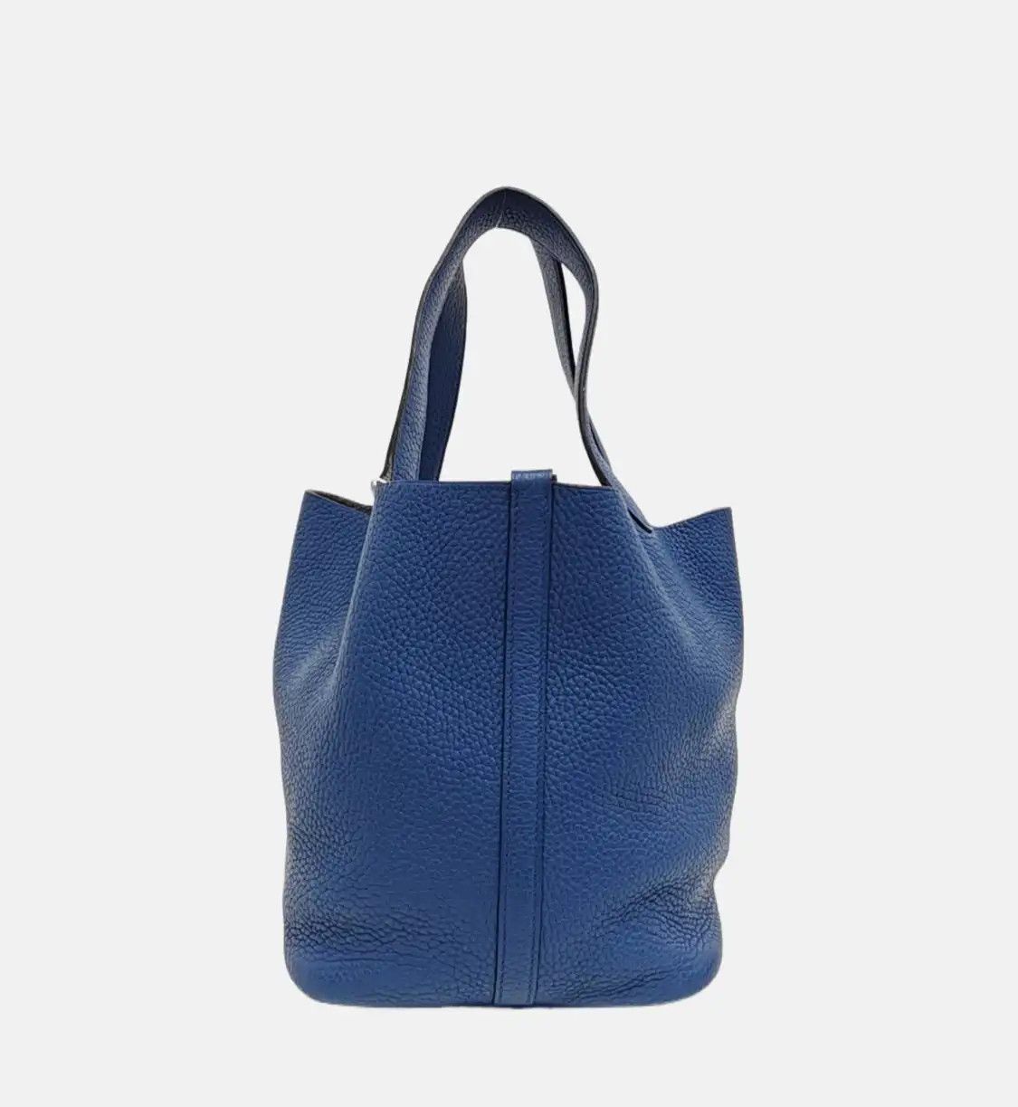 Hermes Hermes Picotin Lock 22 Bleu Agate Clemence cowhide leather picotin handbag silve Size ONE SIZE - 5 Thumbnail