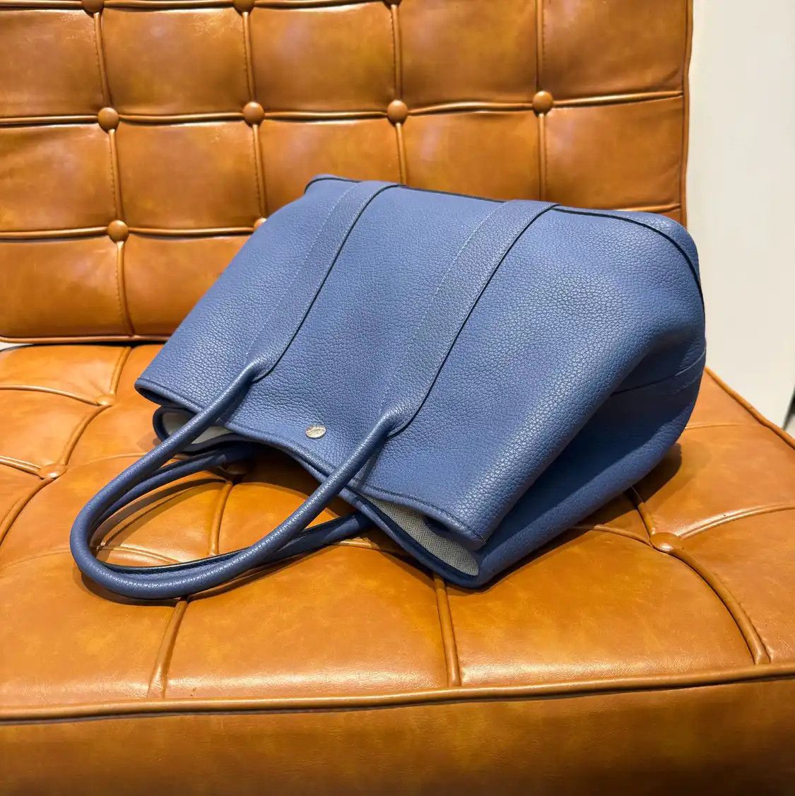Hermes Hermes Garden Party 36 Bleu Thalassa Negondacowhide leather Garden Party shoulde Size ONE SIZE - 3 Thumbnail