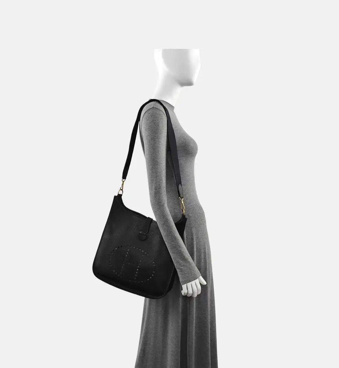 Hermes Hermes Evelyne 31 black Clemence cowhide leather cutout Evelyne shoulder bag cro Size ONE SIZE - 2 Thumbnail