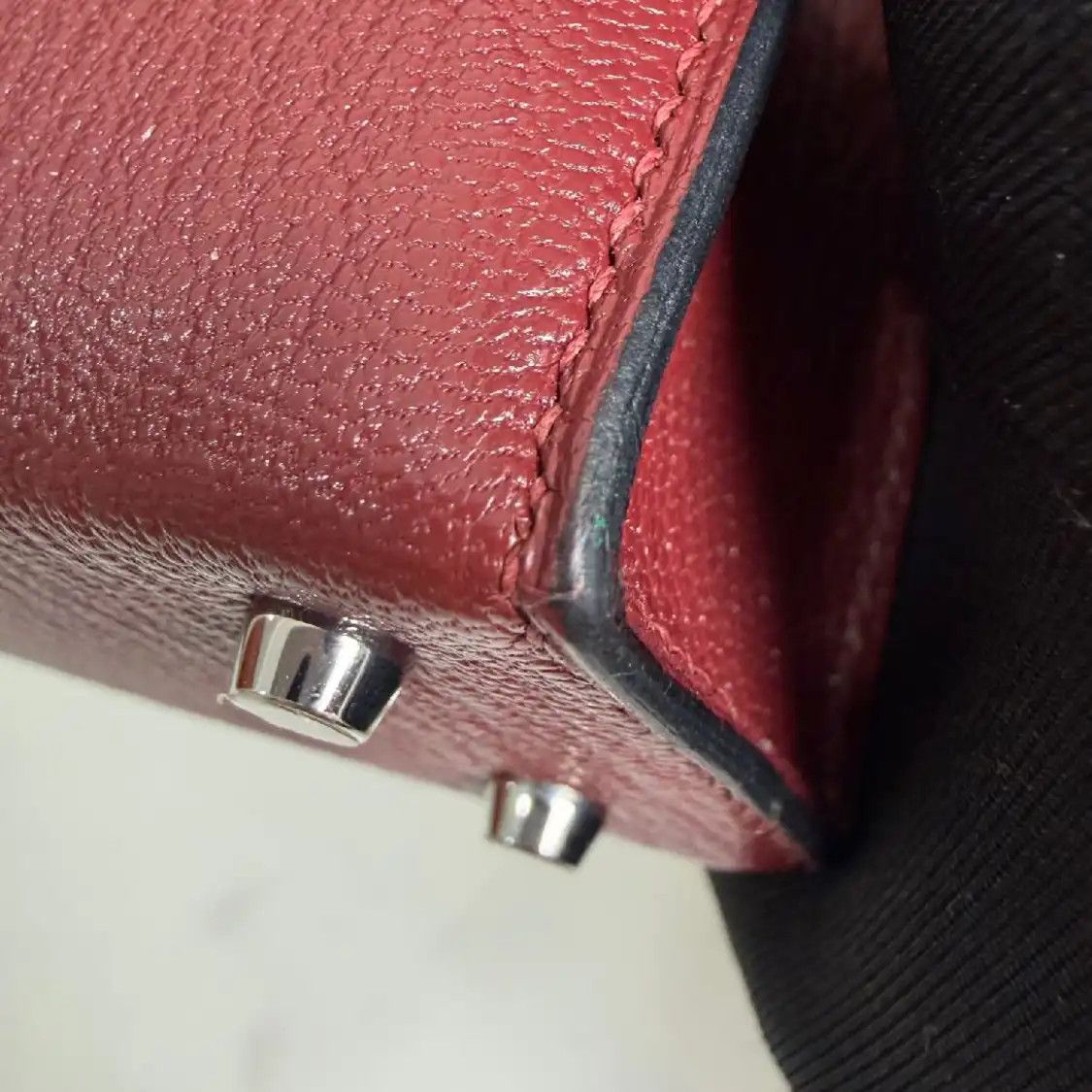 Hermes Hermes Verrou 17 Hermes red Relma crispe goatskin Verrou bolt bag shoulder bag s Size ONE SIZE - 4 Thumbnail