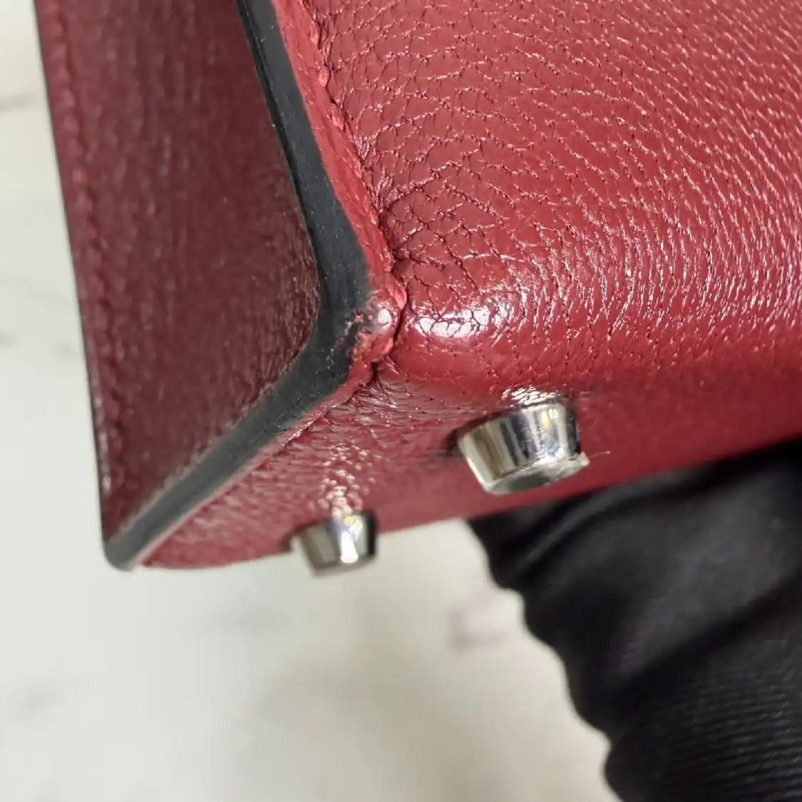Hermes Hermes Verrou 17 Hermes red Relma crispe goatskin Verrou bolt bag shoulder bag s Size ONE SIZE - 3 Thumbnail