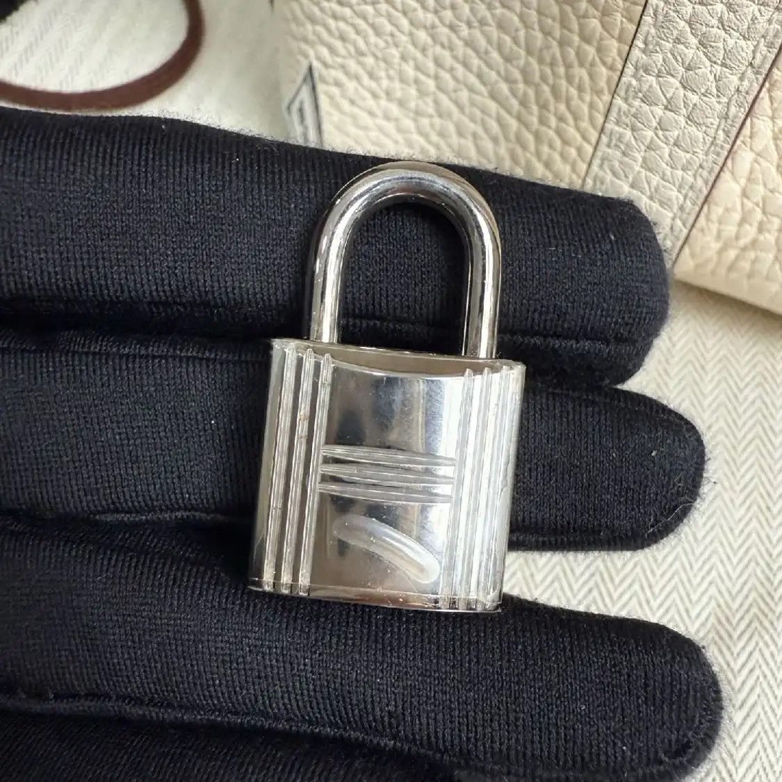 Hermes Hermes Picotin 18 white Clemence cowhide leather picotin shoulder bag silver har Size ONE SIZE - 10 Thumbnail