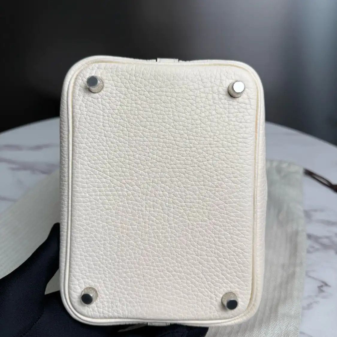 Hermes Hermes Picotin 18 white Clemence cowhide leather picotin shoulder bag silver har Size ONE SIZE - 5 Thumbnail
