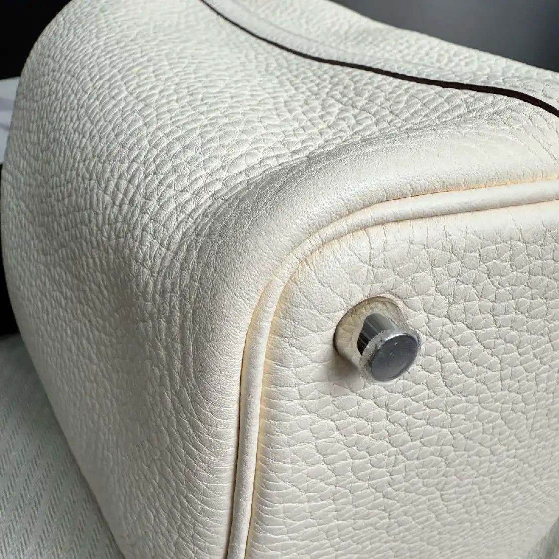 Hermes Hermes Picotin 18 white Clemence cowhide leather picotin shoulder bag silver har Size ONE SIZE - 3 Thumbnail